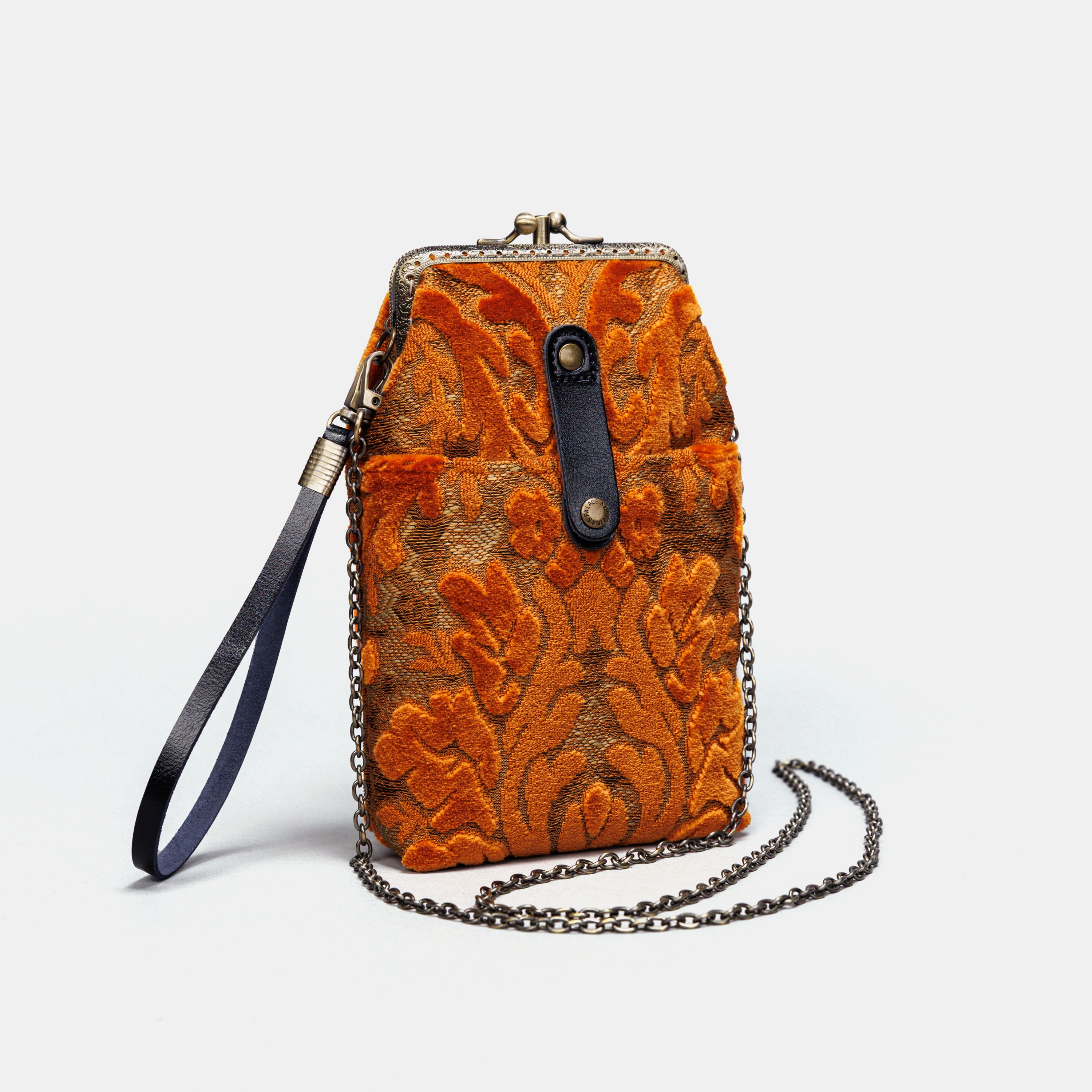 Burnout Velvet Orange Carpet Phone Case Carpetbag of America front side