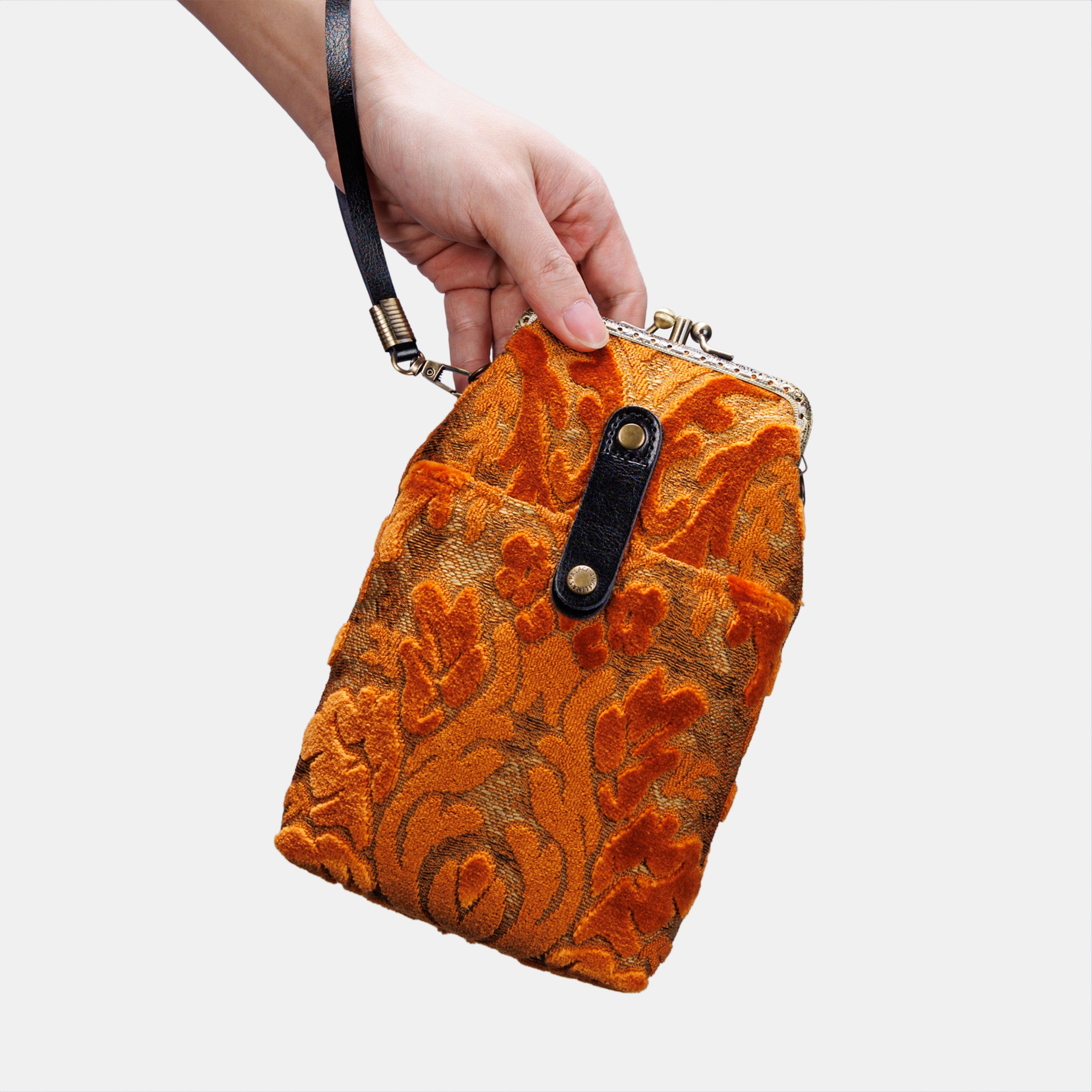 Burnout Velvet Orange Carpet Phone Case Carpetbag of America main