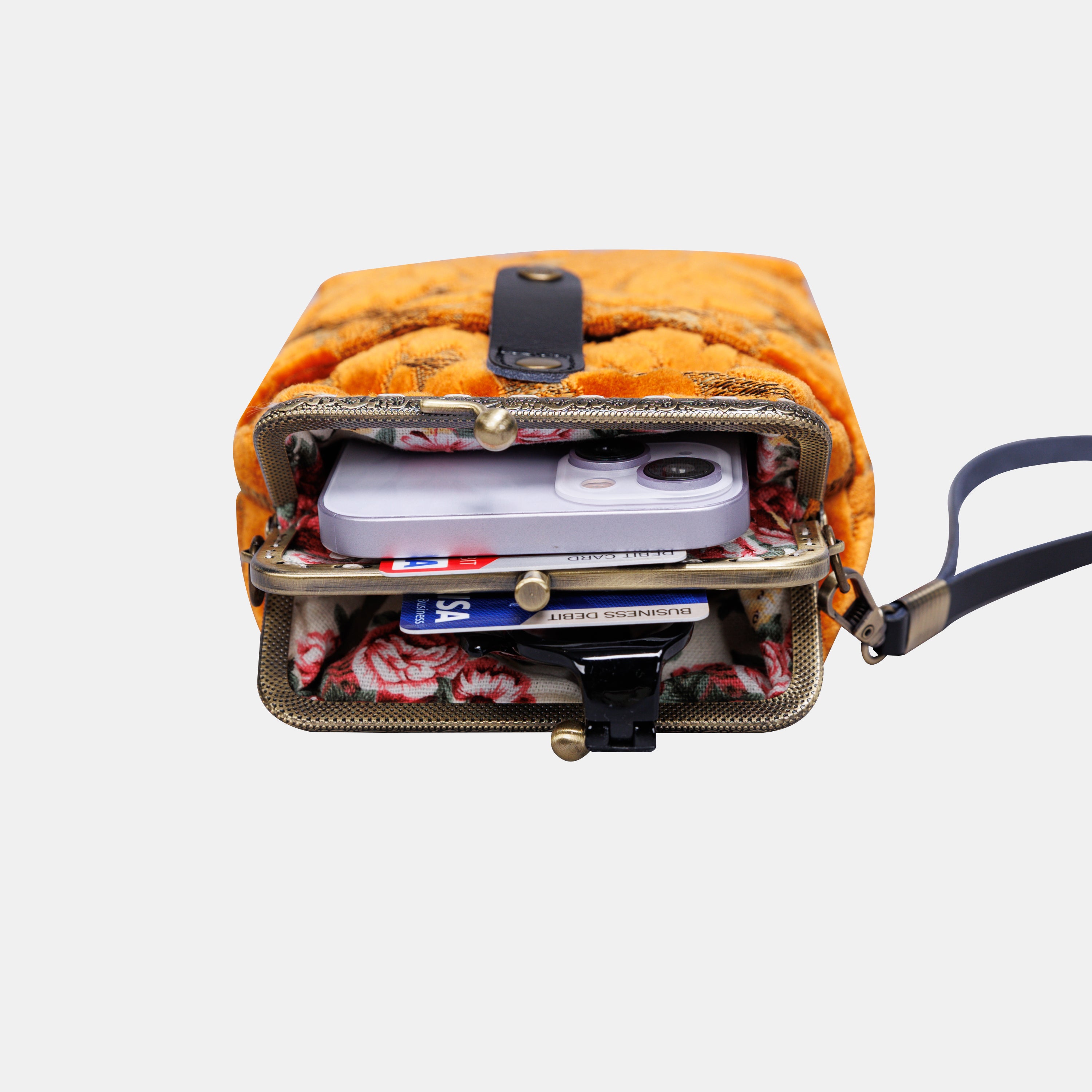 Burnout Velvet Orange Carpet Phone Case Carpetbag of America lay flat