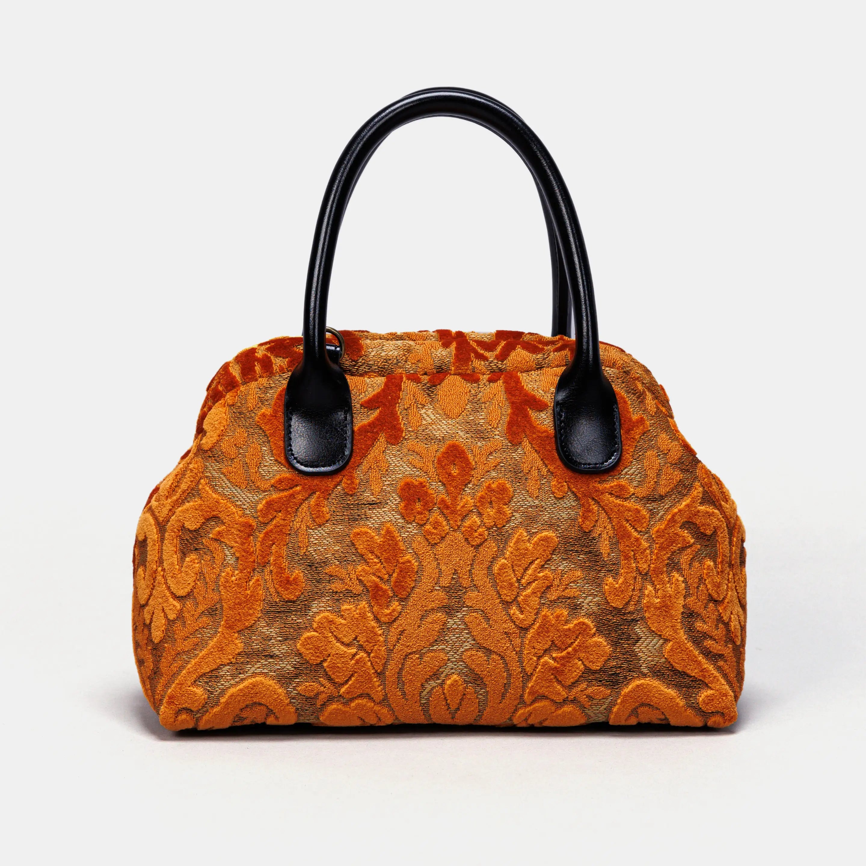 Burnout Velvet Orange Carpet Satchel carpet bag MCW Handmade of America main
