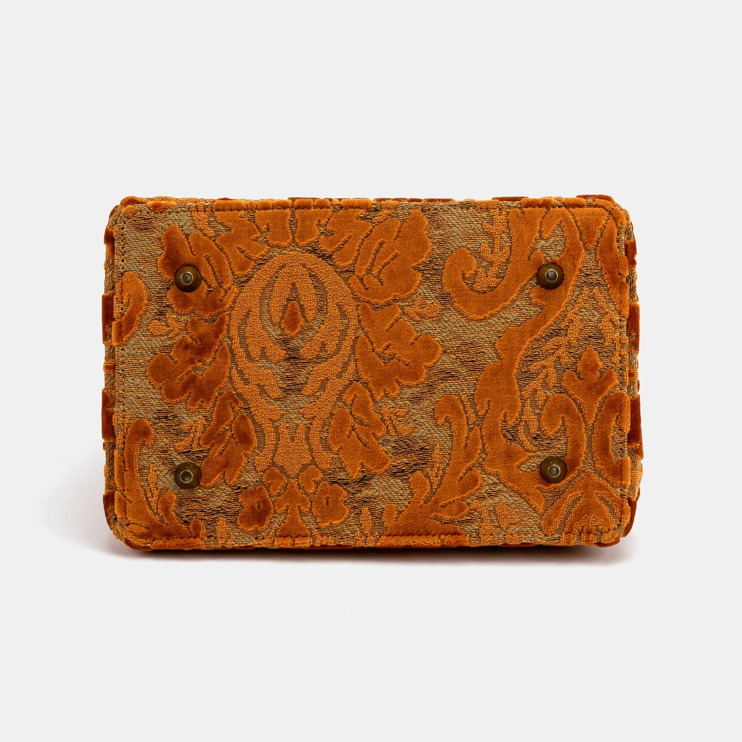 Burnout Velvet Orange Cecile Carpet Purse Gladstone Bag of America bottom
