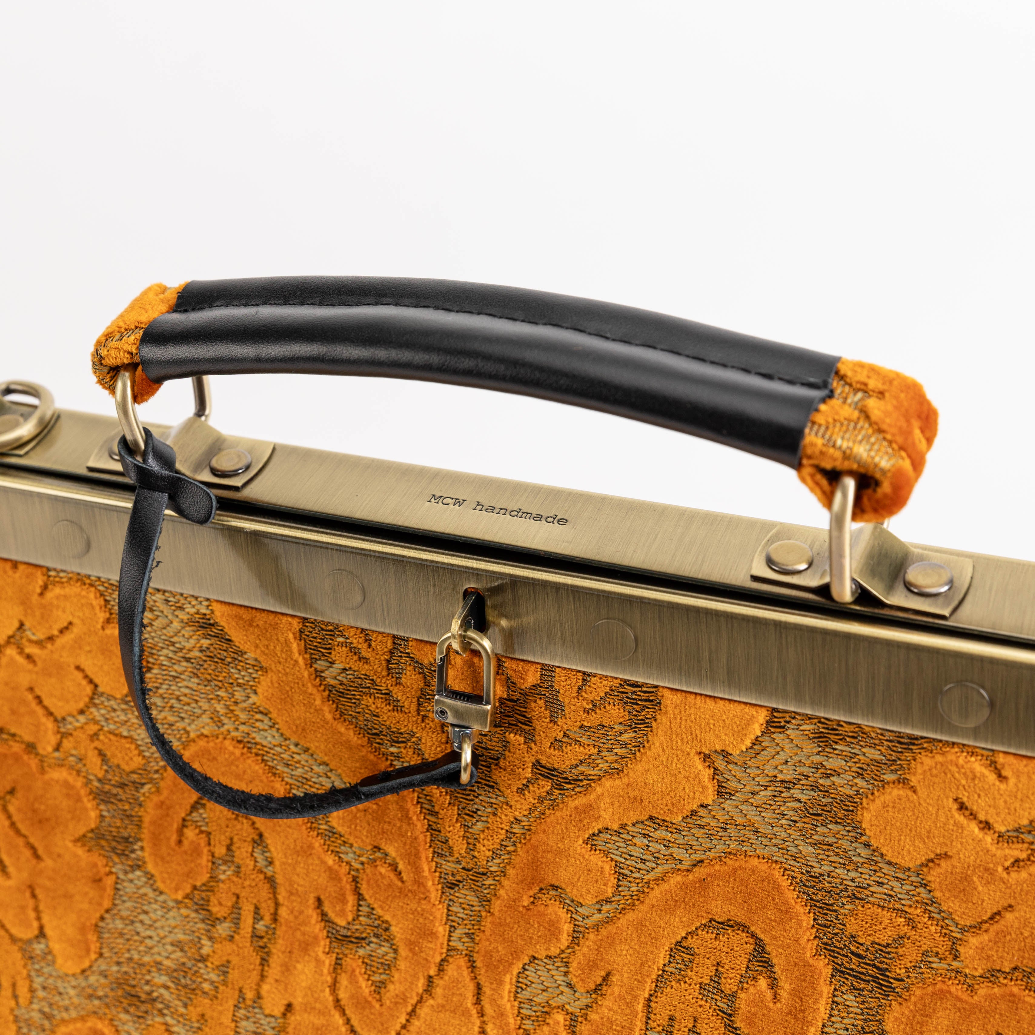 Burnout Velvet Orange Celine Carpet Gladstone Bag of America logo