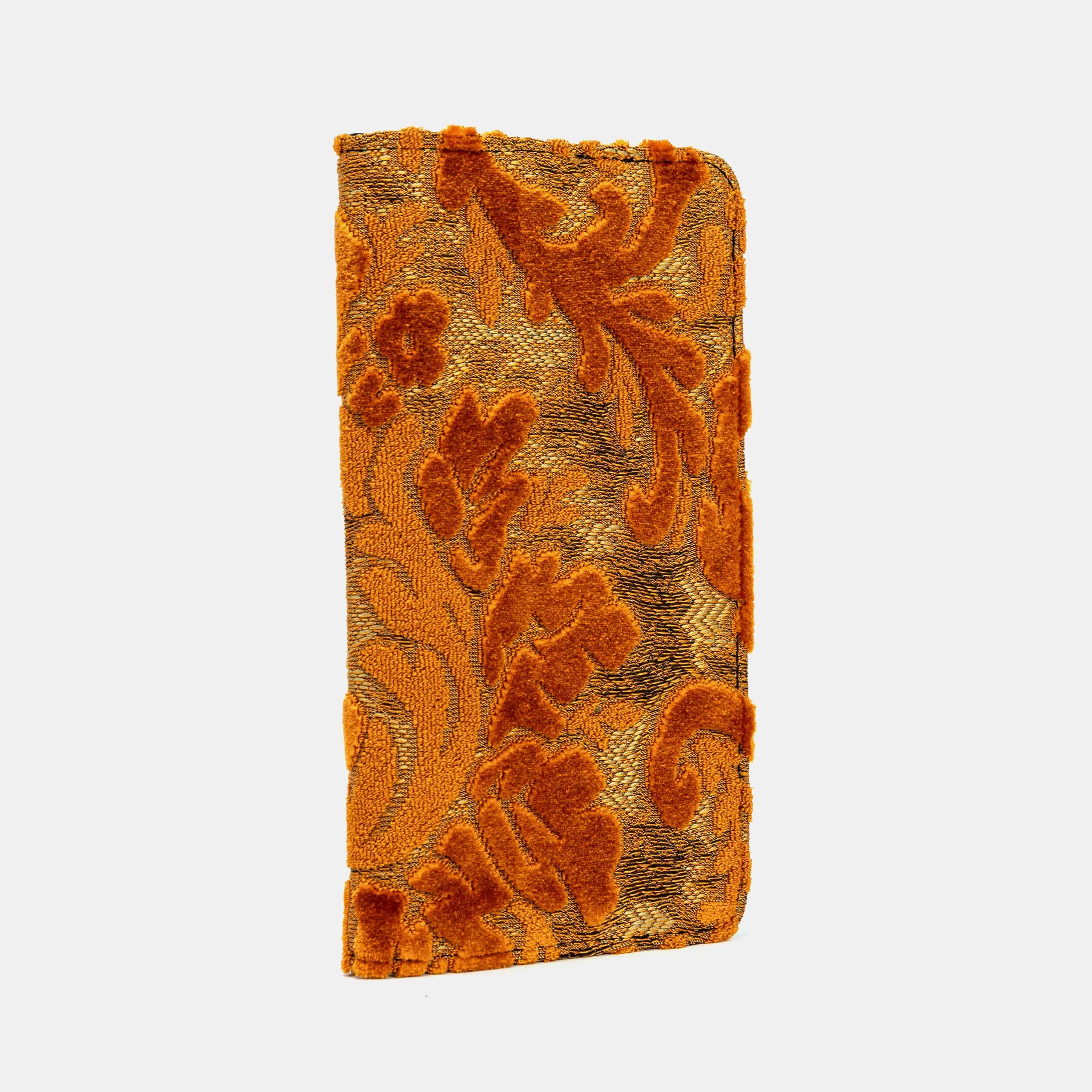 Burnout Velvet Orange Checkbook Cover of America side