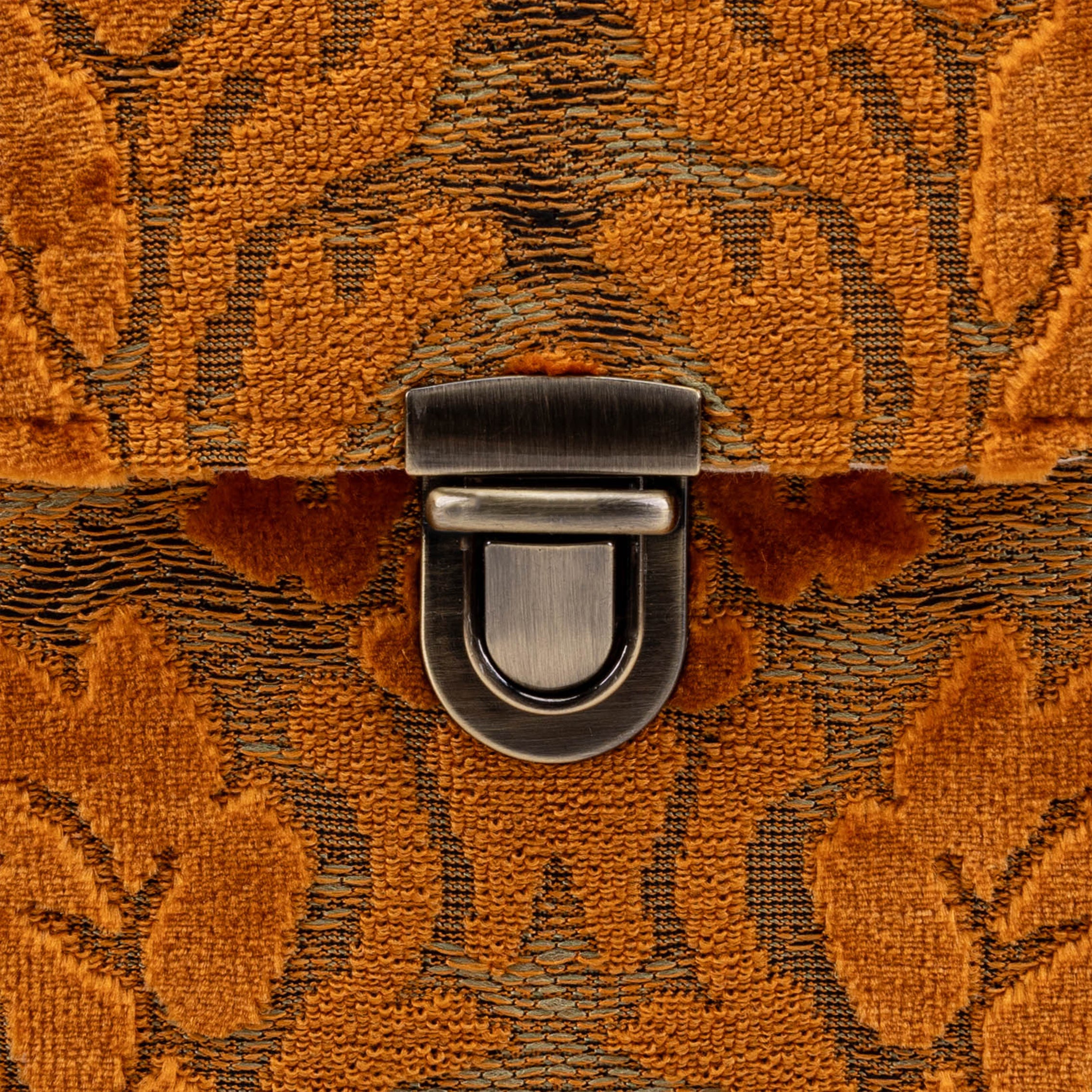 Burnout Velvet Orange Emma Small Train Case Crossbody of America tuck lock