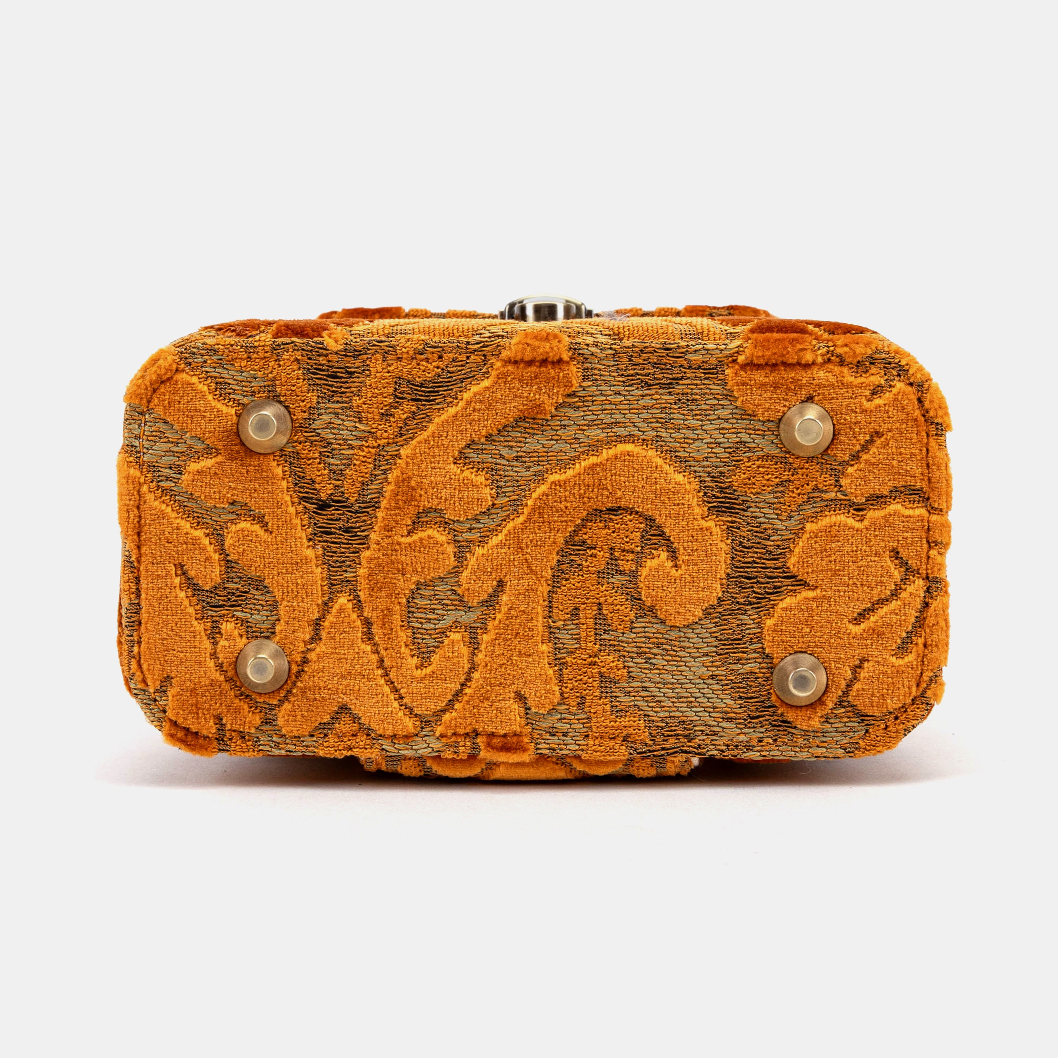 Burnout Velvet Orange Emma Small Train Case Crossbody of America bottom