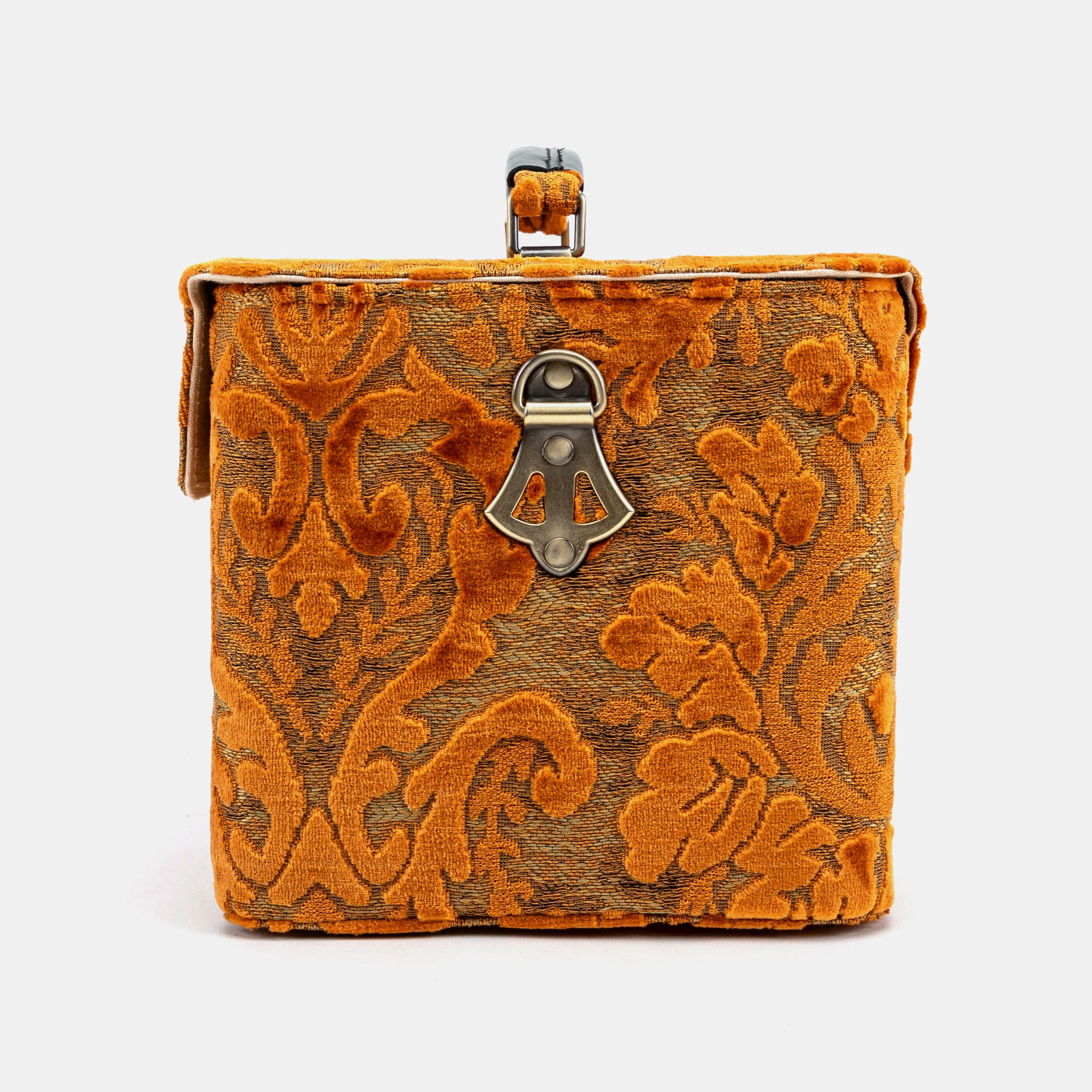 Burnout Velvet Orange Josephine Large Train Case of America side