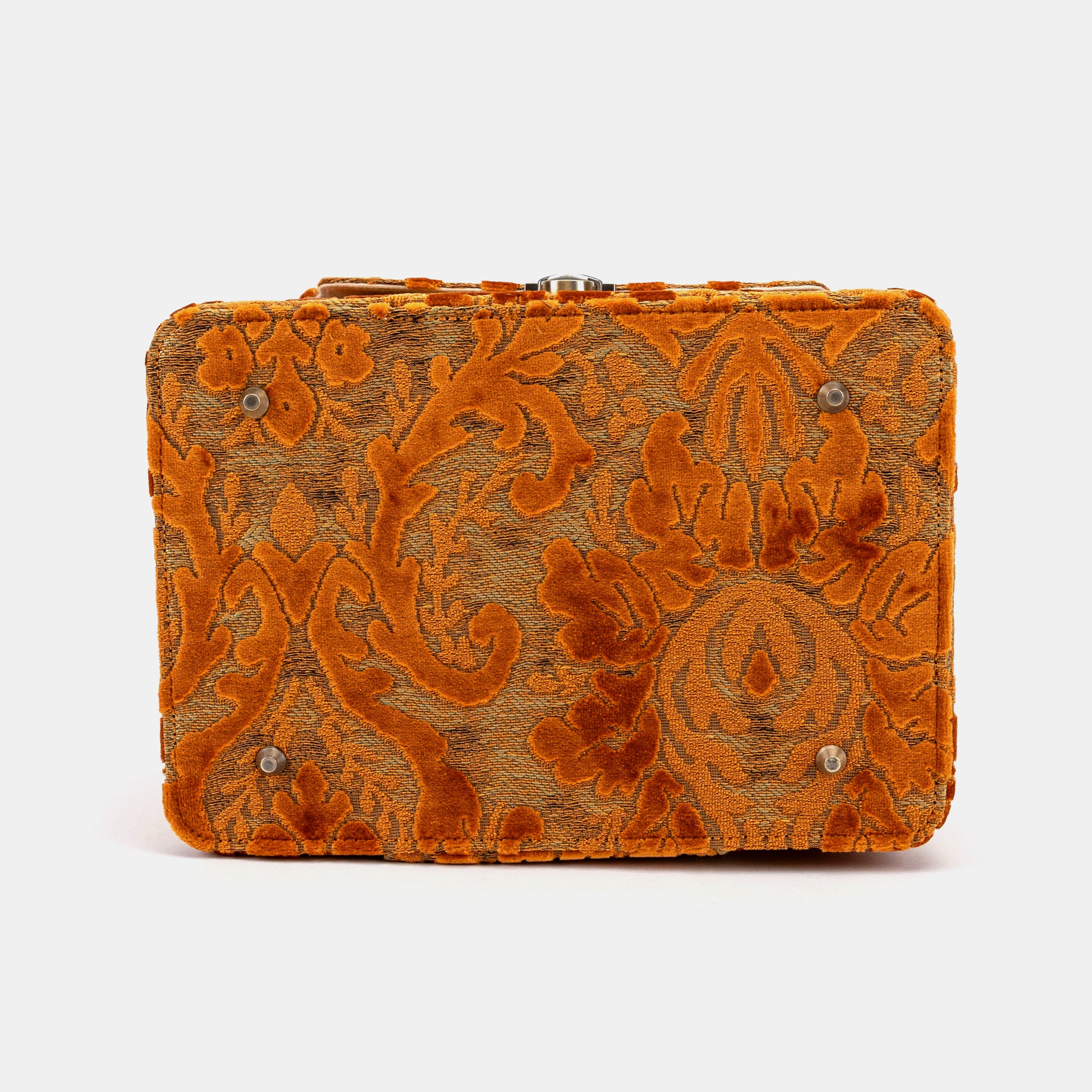 Burnout Velvet Orange Josephine Large Train Case of America bottom