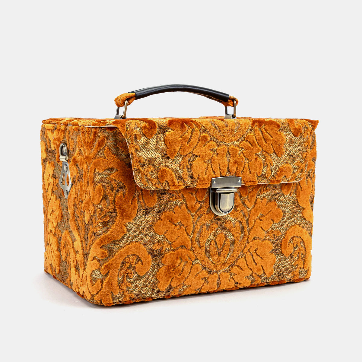 Burnout Velvet Orange Josephine Large Train Case of America front side