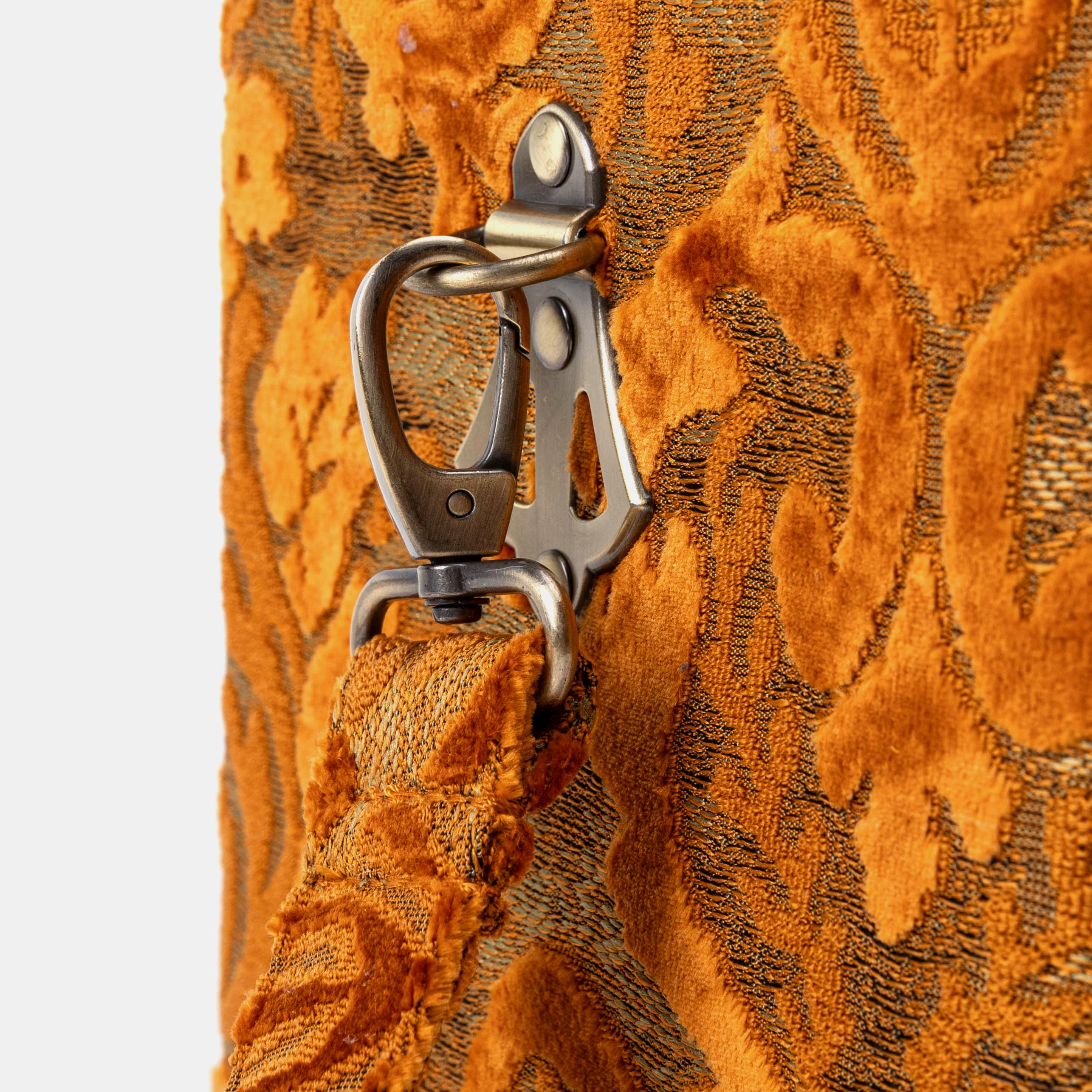 Burnout Velvet Orange Josephine Large Train Case of America clasp