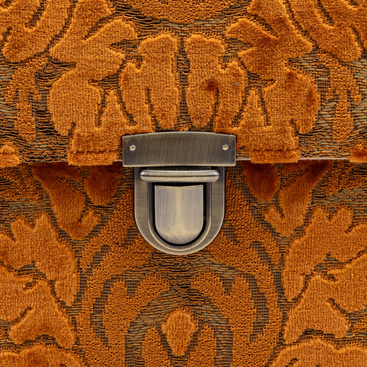 Burnout Velvet Orange Josephine Large Train Case of America tuck lcok