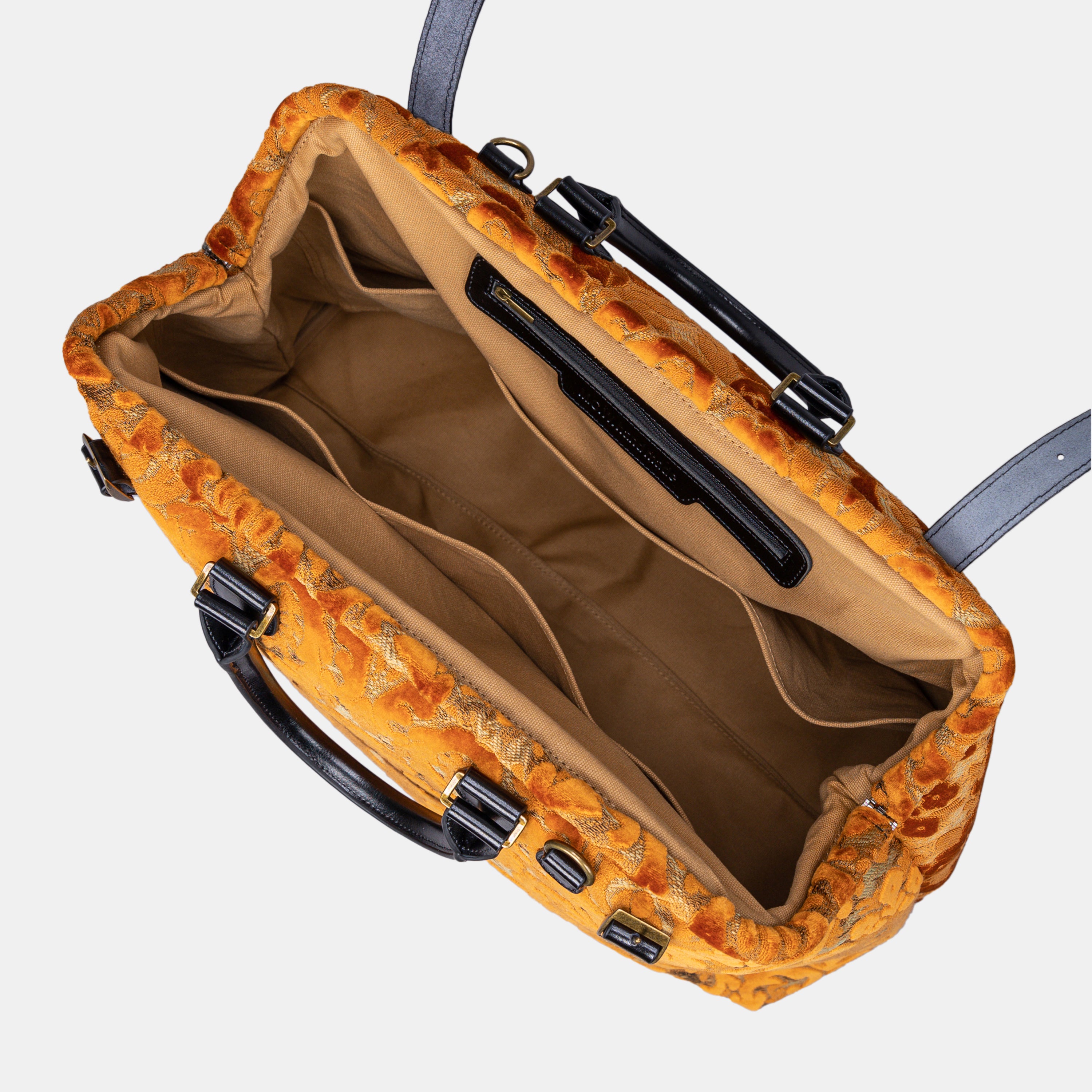 Burnout Velvet Orange Men's Carpetbag of America inside-6