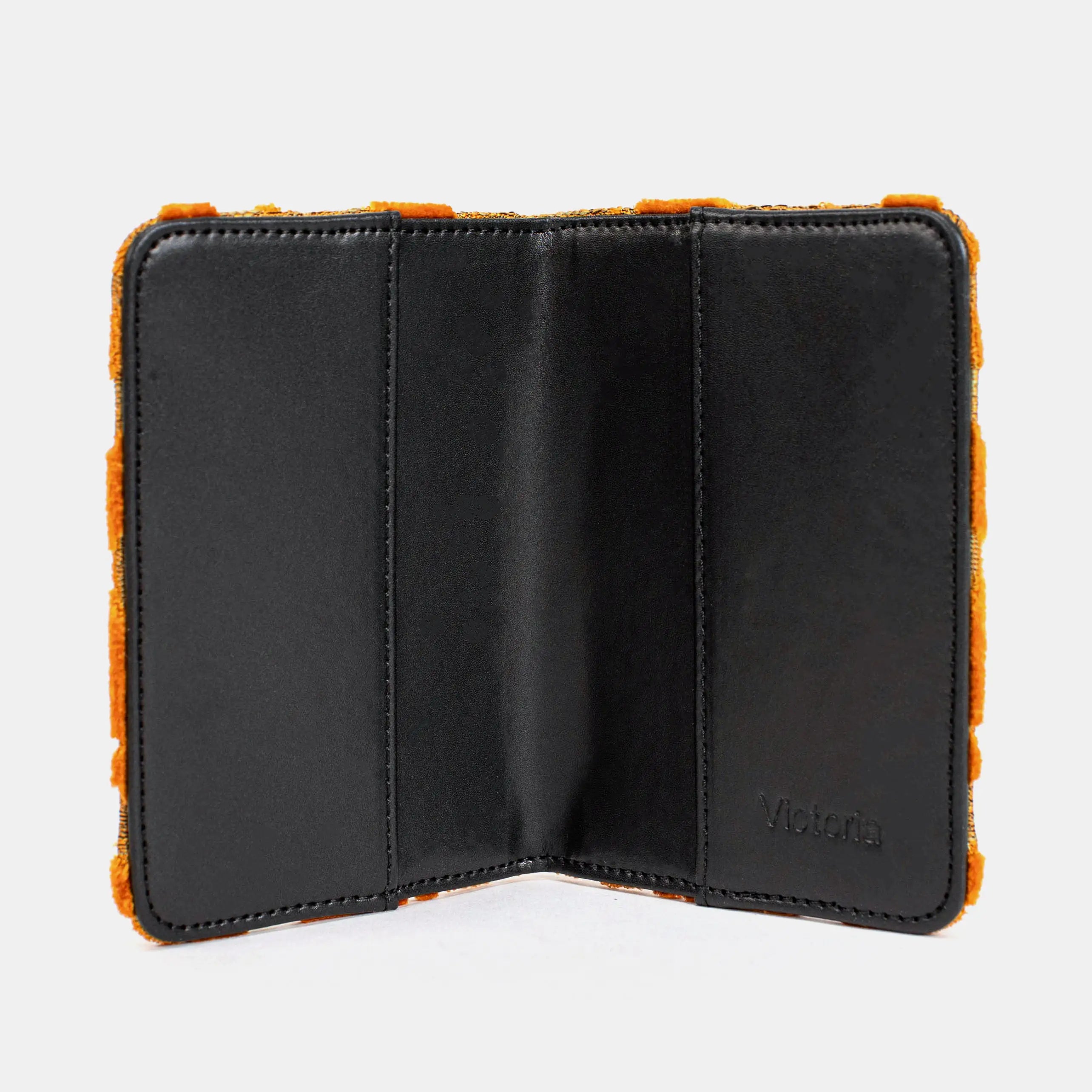 Burnout Velvet Orange Passport Cover of America inside