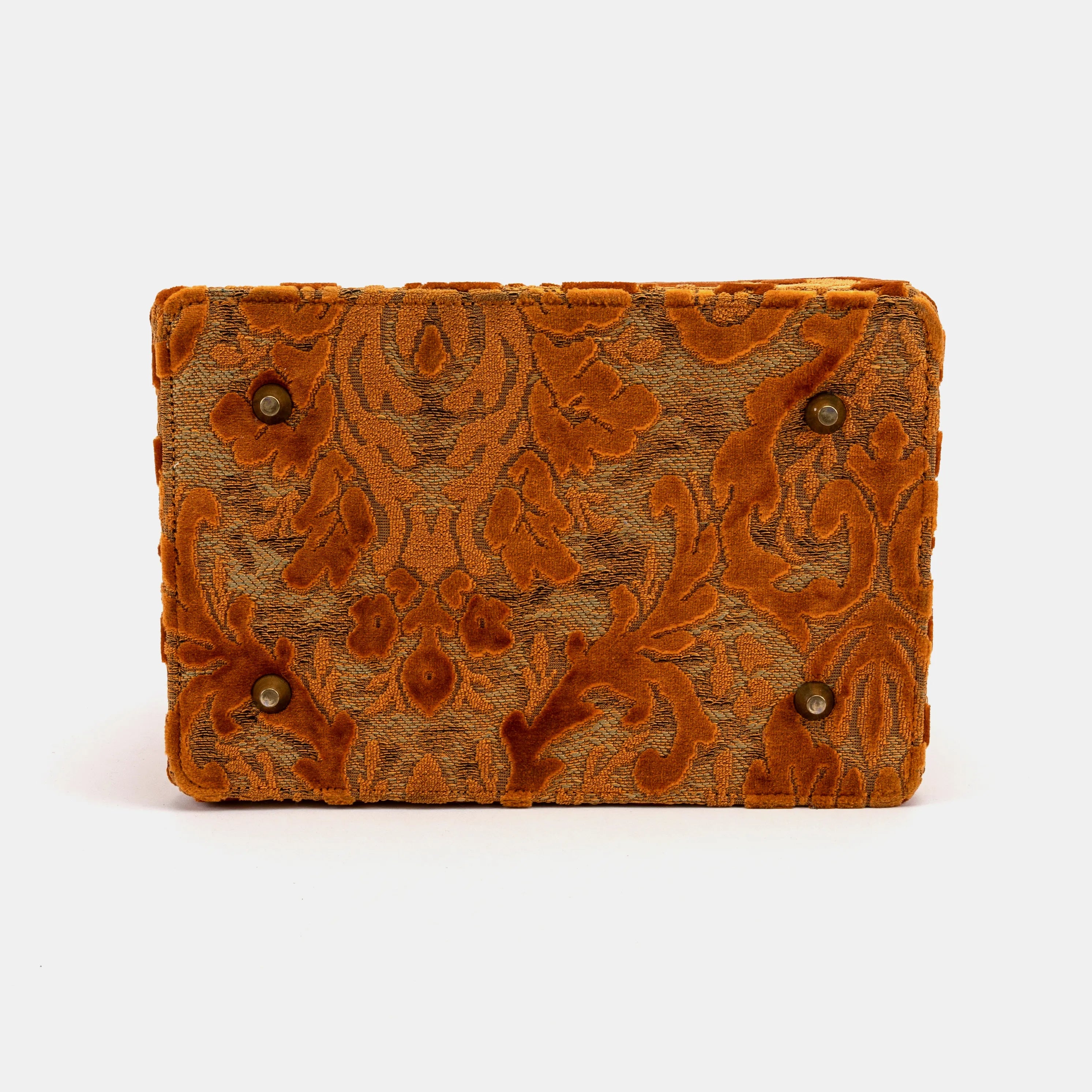 Burnout Velvet Orange Vivienne Carpet Purse Gladstone Bag America bottom