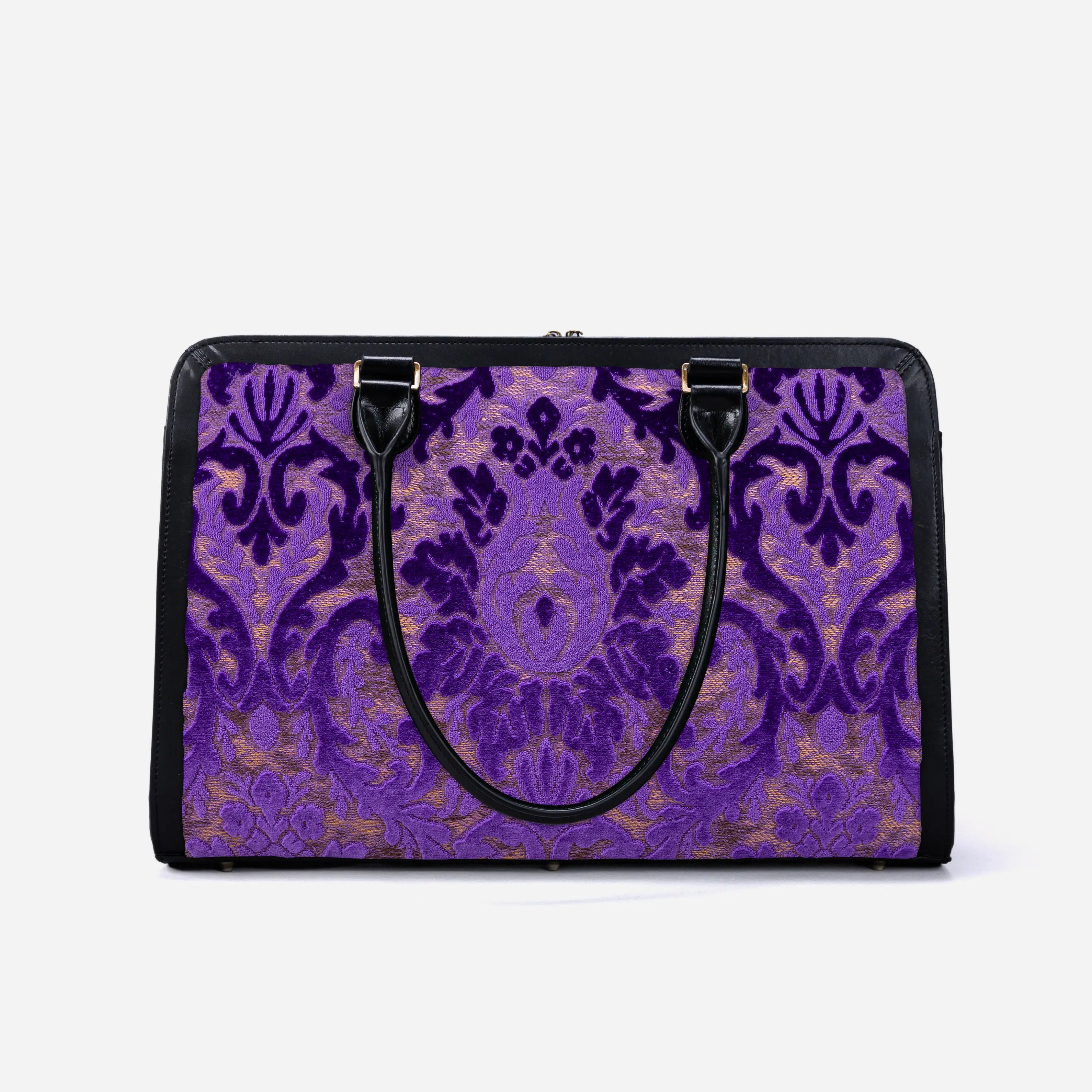 Burnout Velvet Purple Business Tote of America back