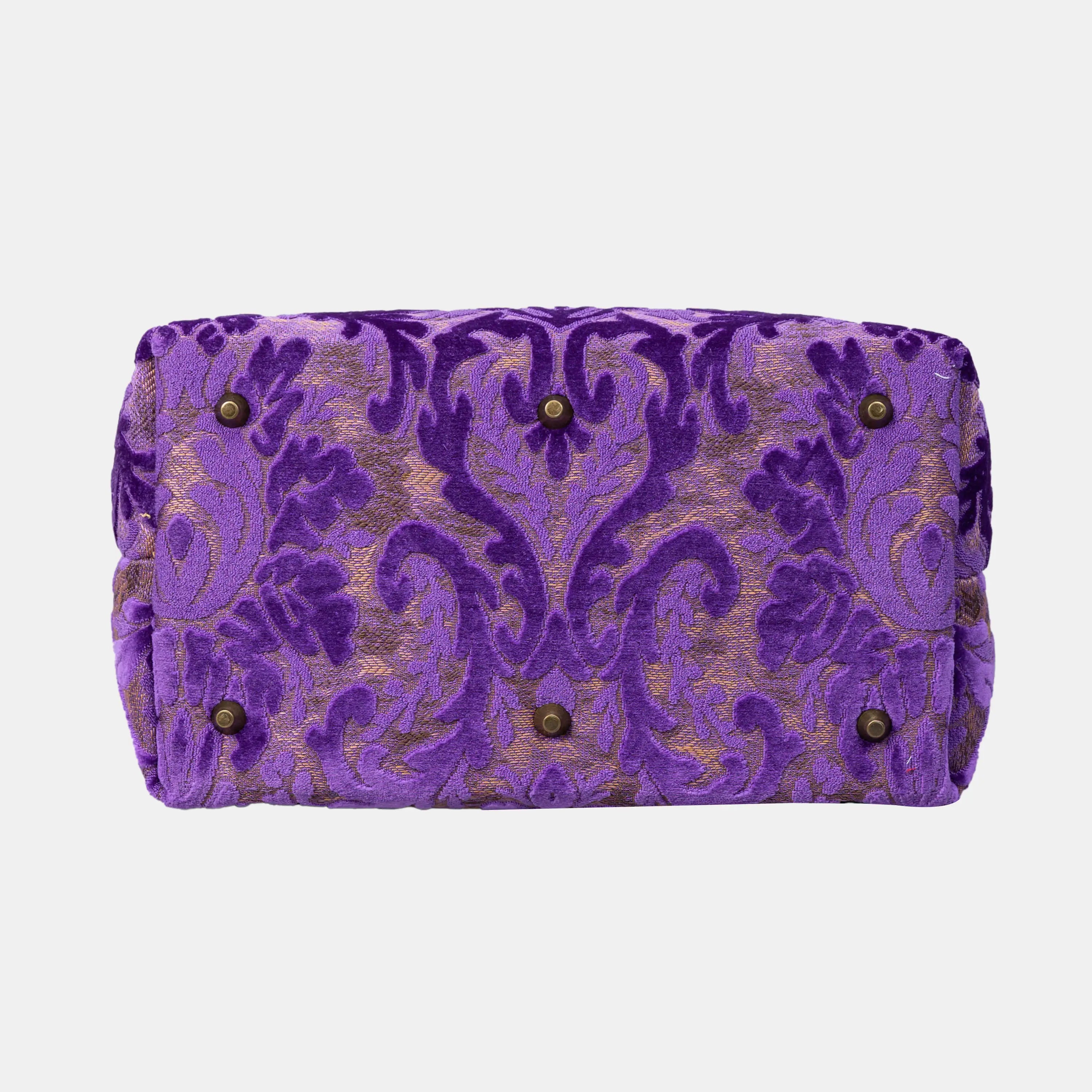 Burnout Velvet Purple Carpet Laptop Backpack Carpetbag of America bottom