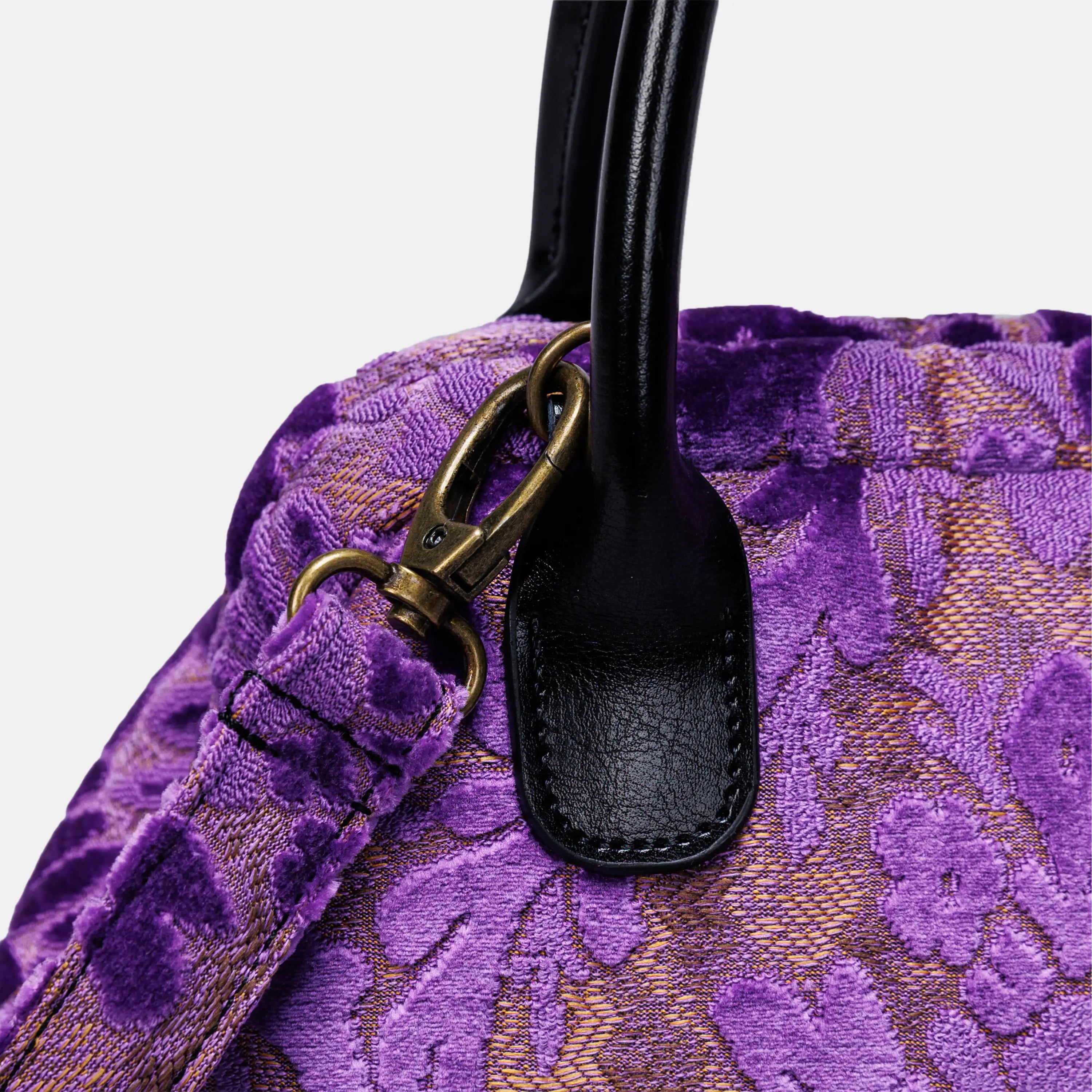 Burnout Velvet Purple Carpet Satchel carpet bag MCW Handmade details