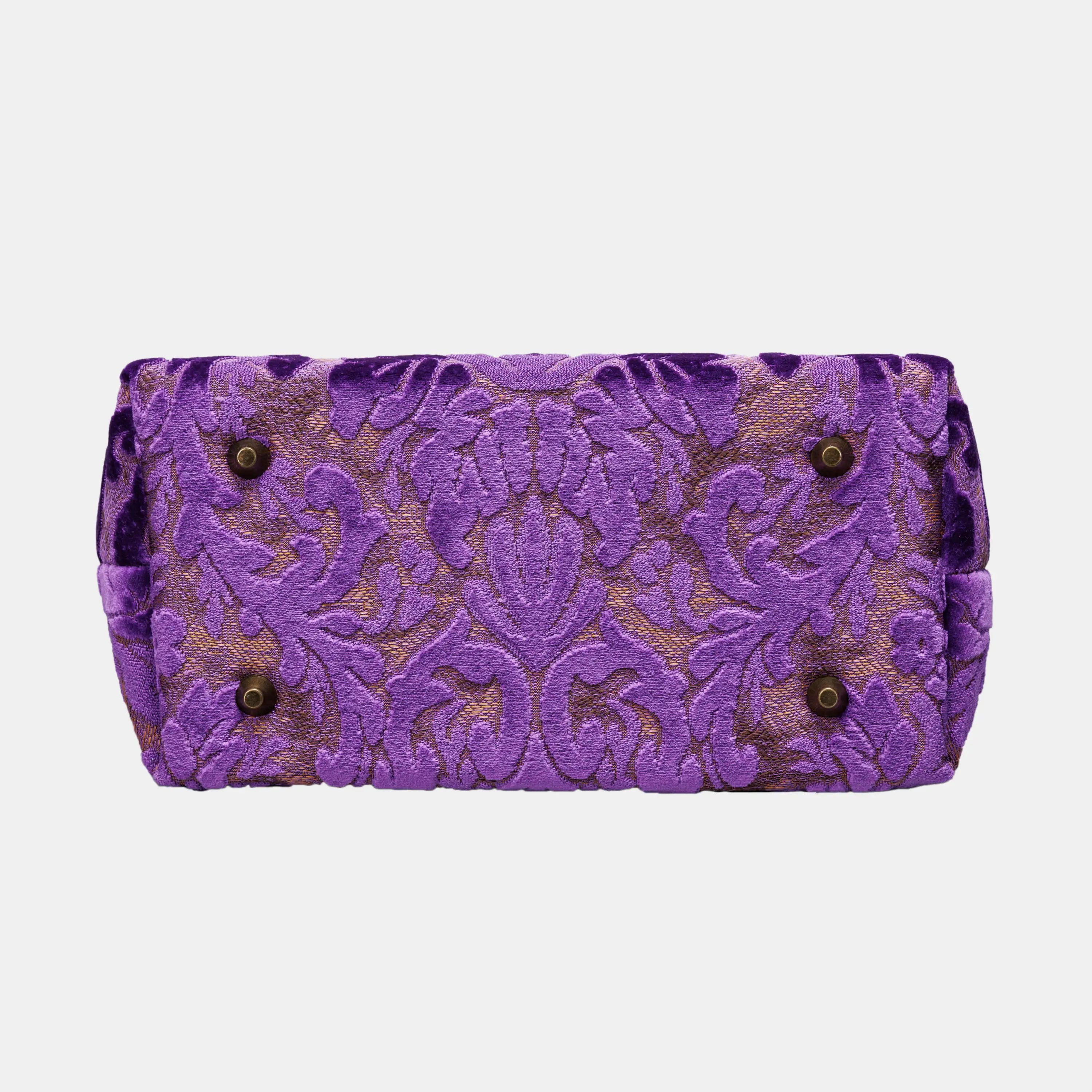 Burnout Velvet Purple Carpet Satchel carpet bag MCW Handmade bottom