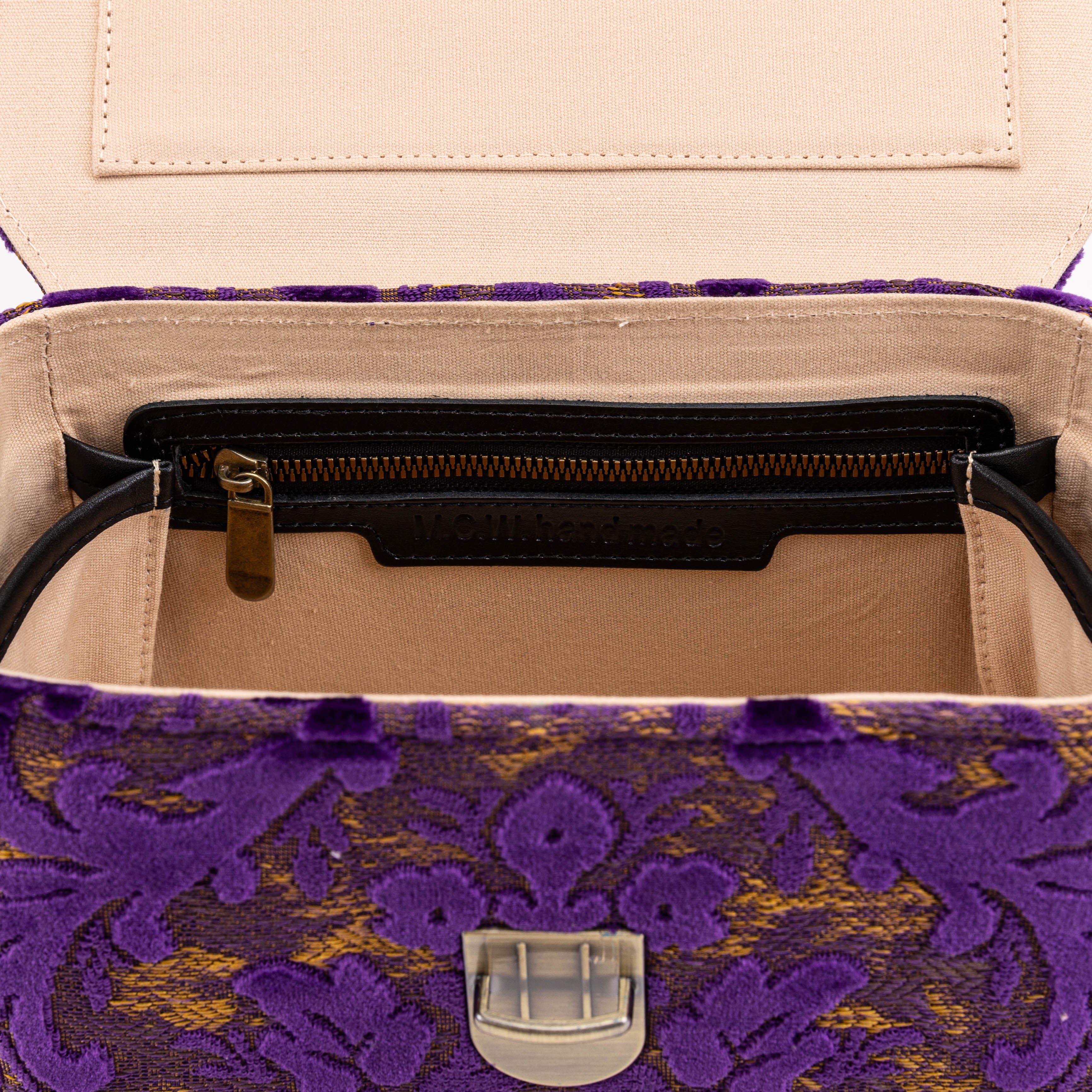 Burnout Velvet Purple Clara Medium Train Case Purse   of America  detail