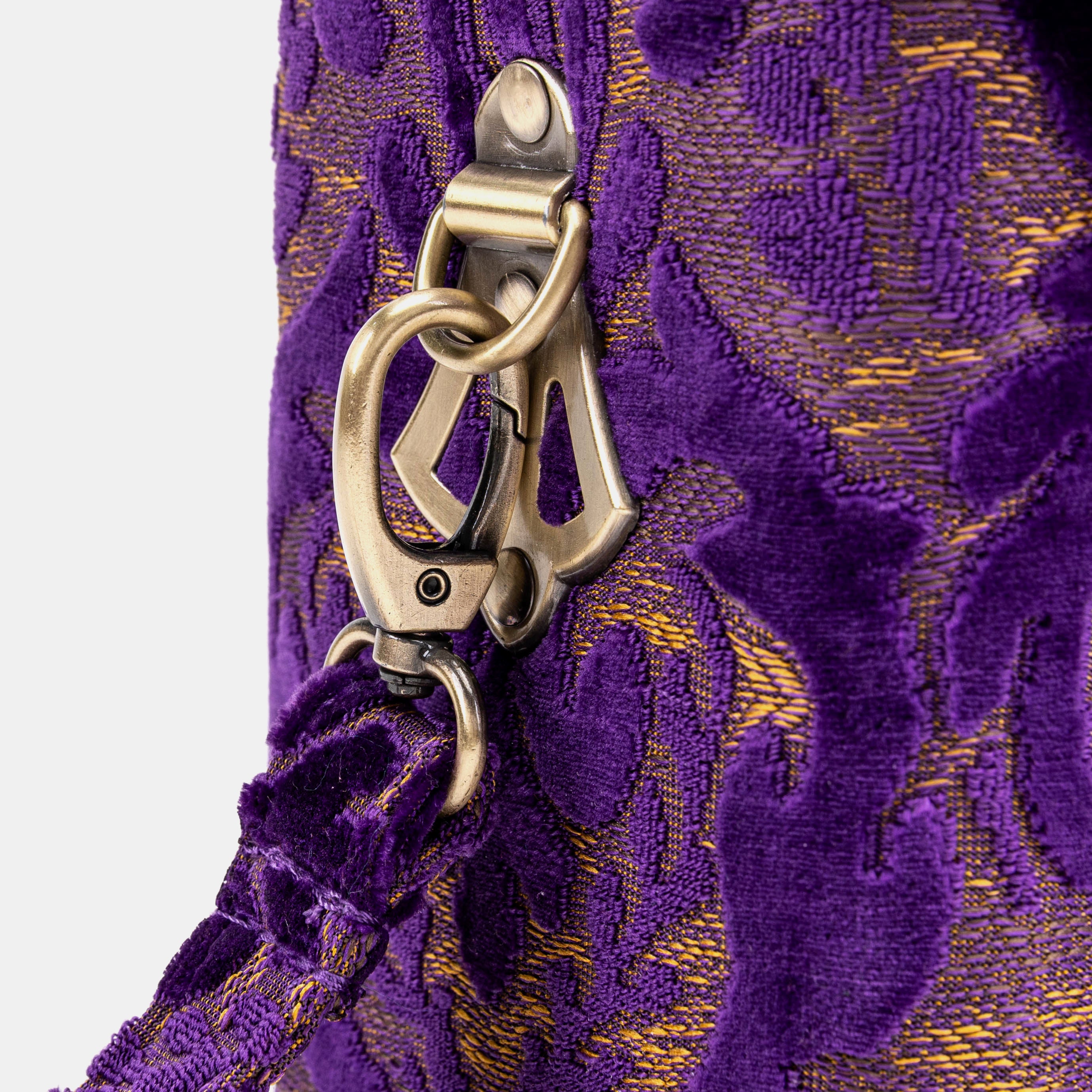 Burnout Velvet Purple Clara Medium Train Case Purse    of America  buckle