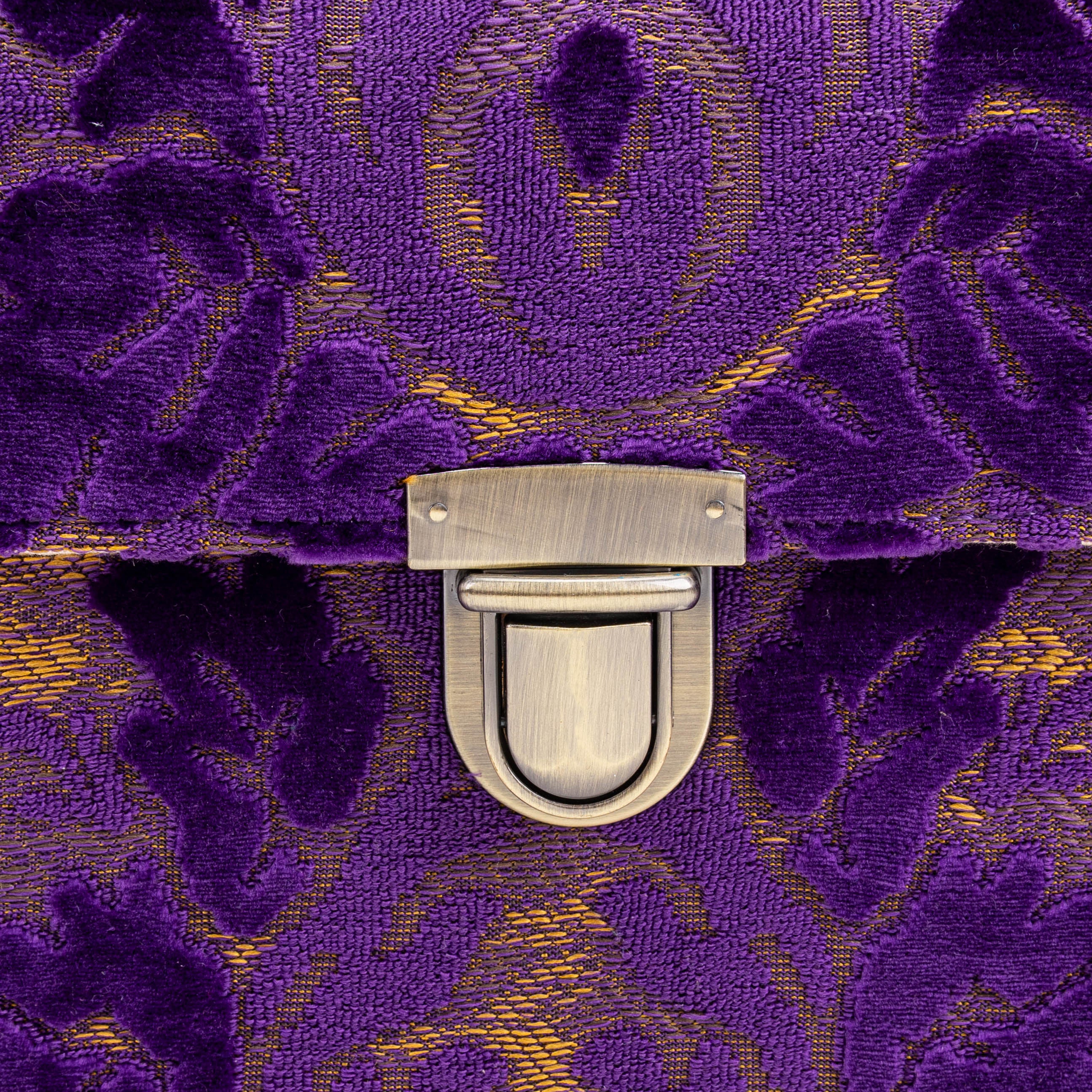 Burnout Velvet Purple Clara Medium Train Case Purse  of America specifics
