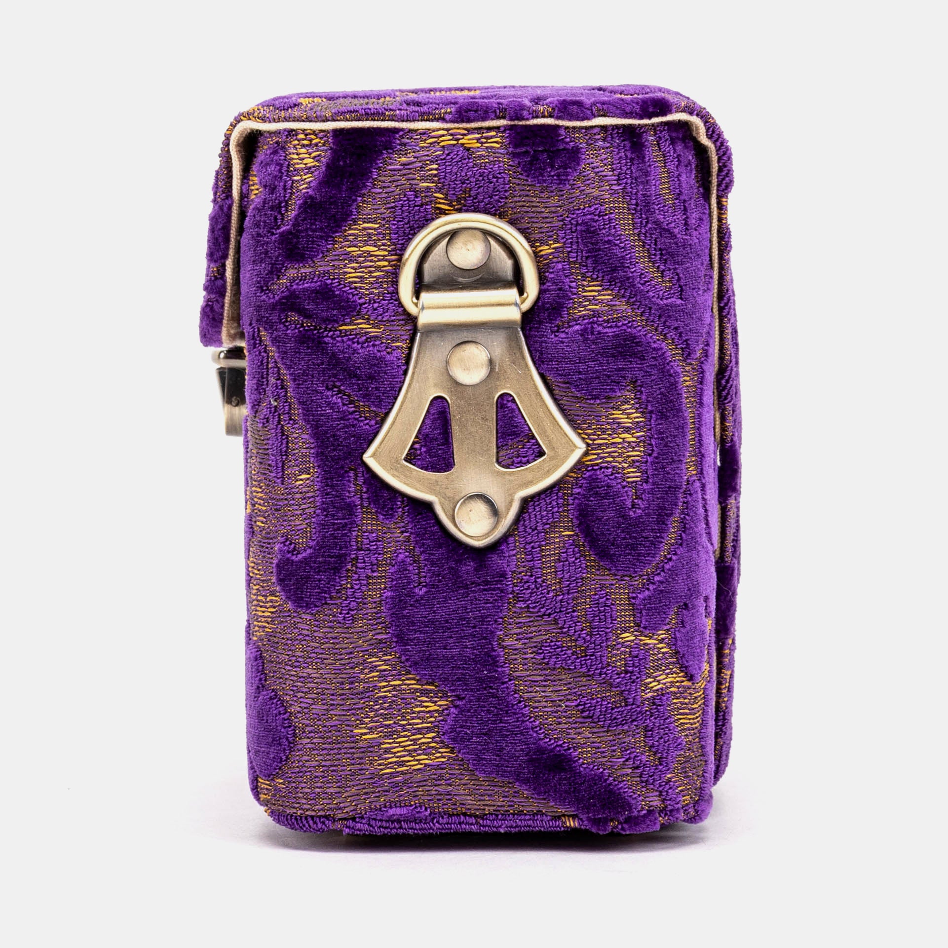 Burnout Velvet Purple Emma Small Train Case Crossbody of America side