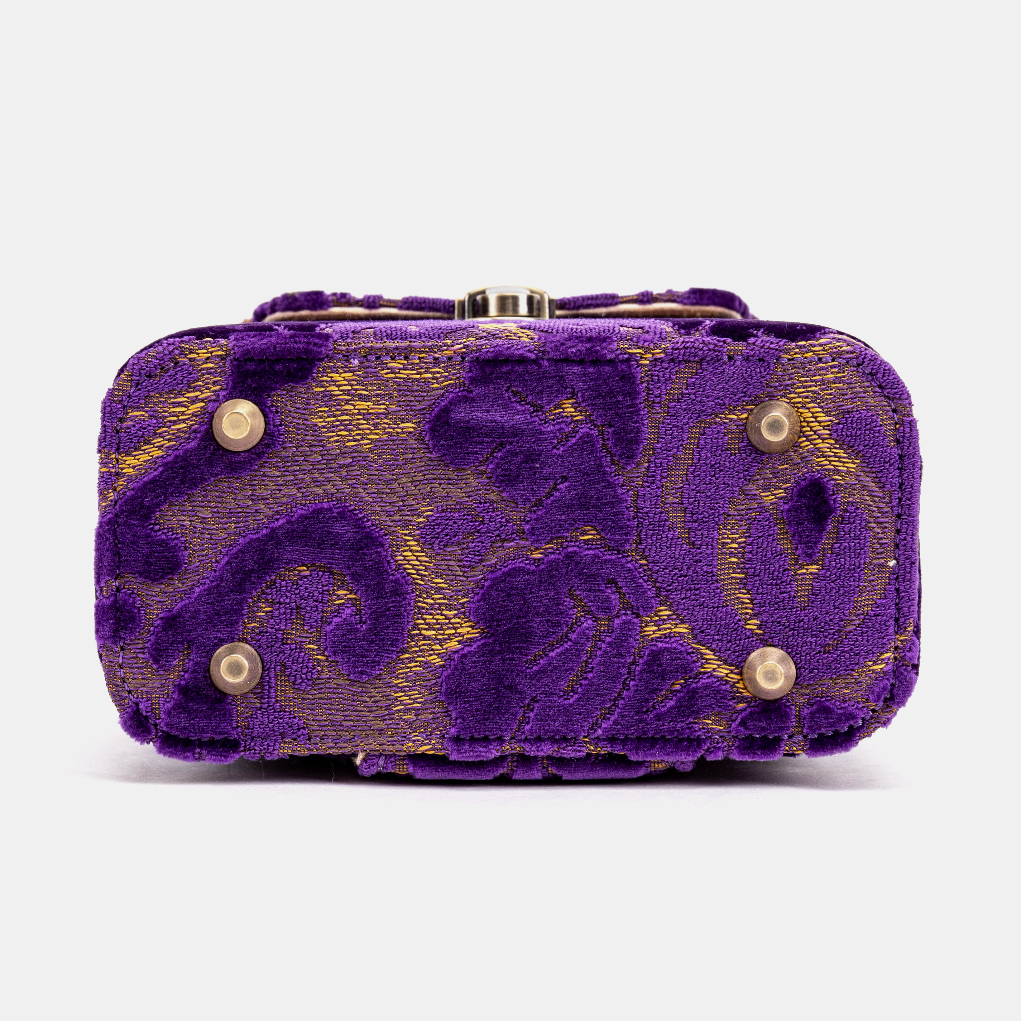 Burnout Velvet Purple Emma Small Train Case Crossbody of America bottom