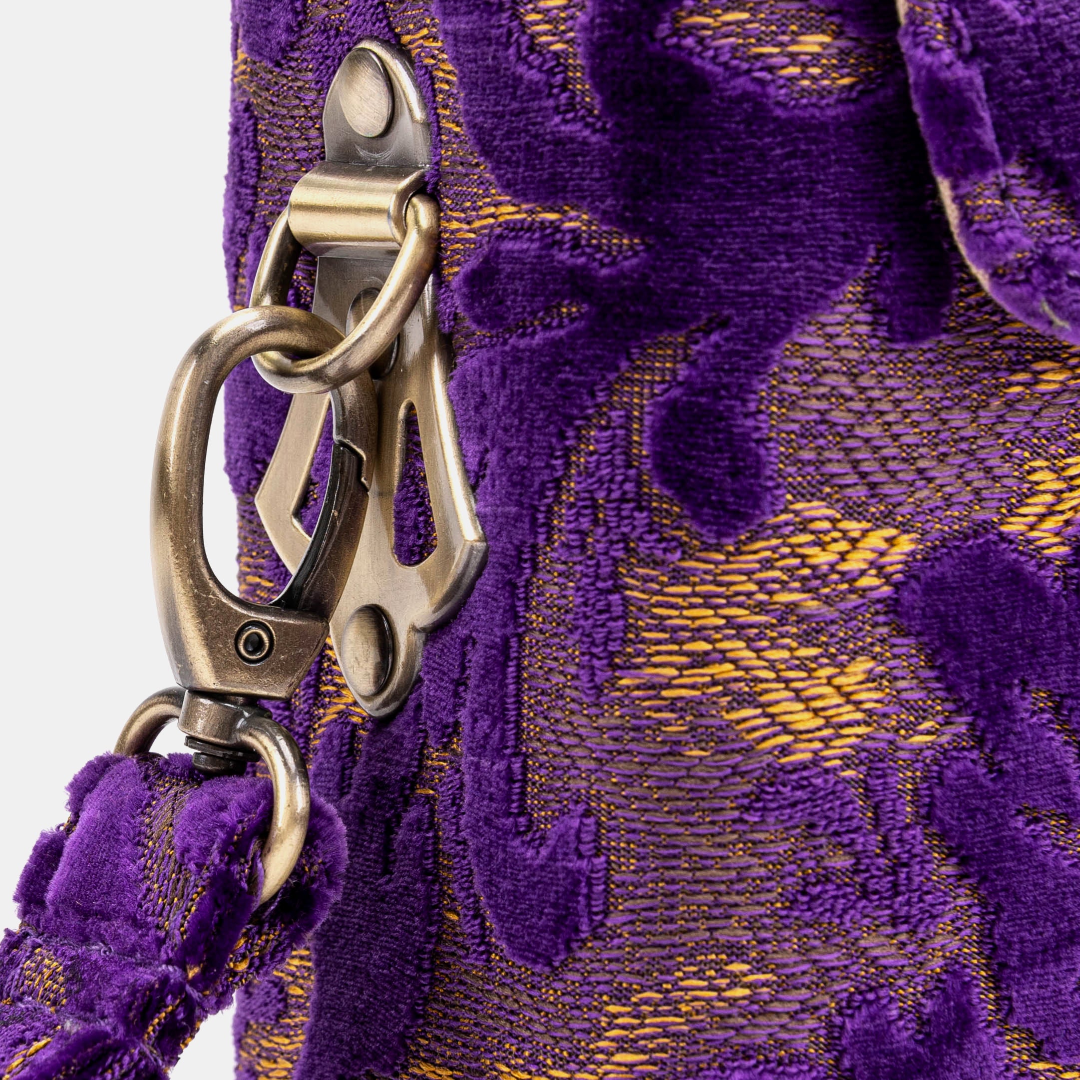 Burnout Velvet Purple Emma Small Train Case Crossbody of America clasp