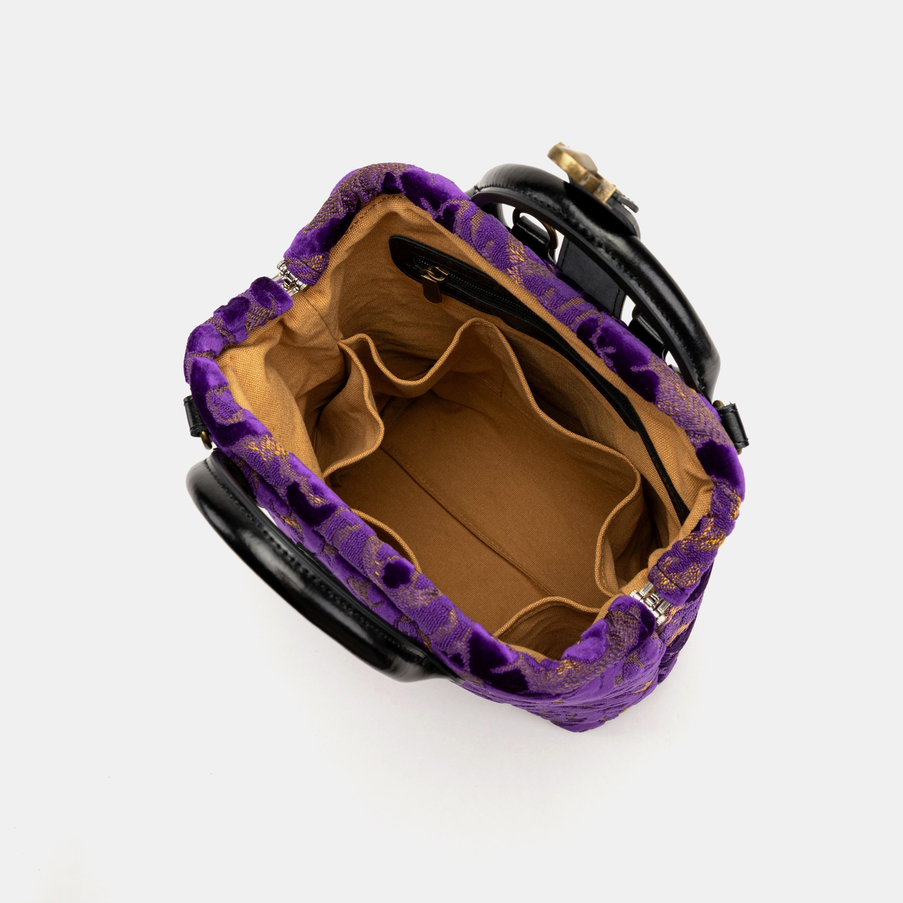 Burnout Velvet Purple Everyday Backpack of America inside