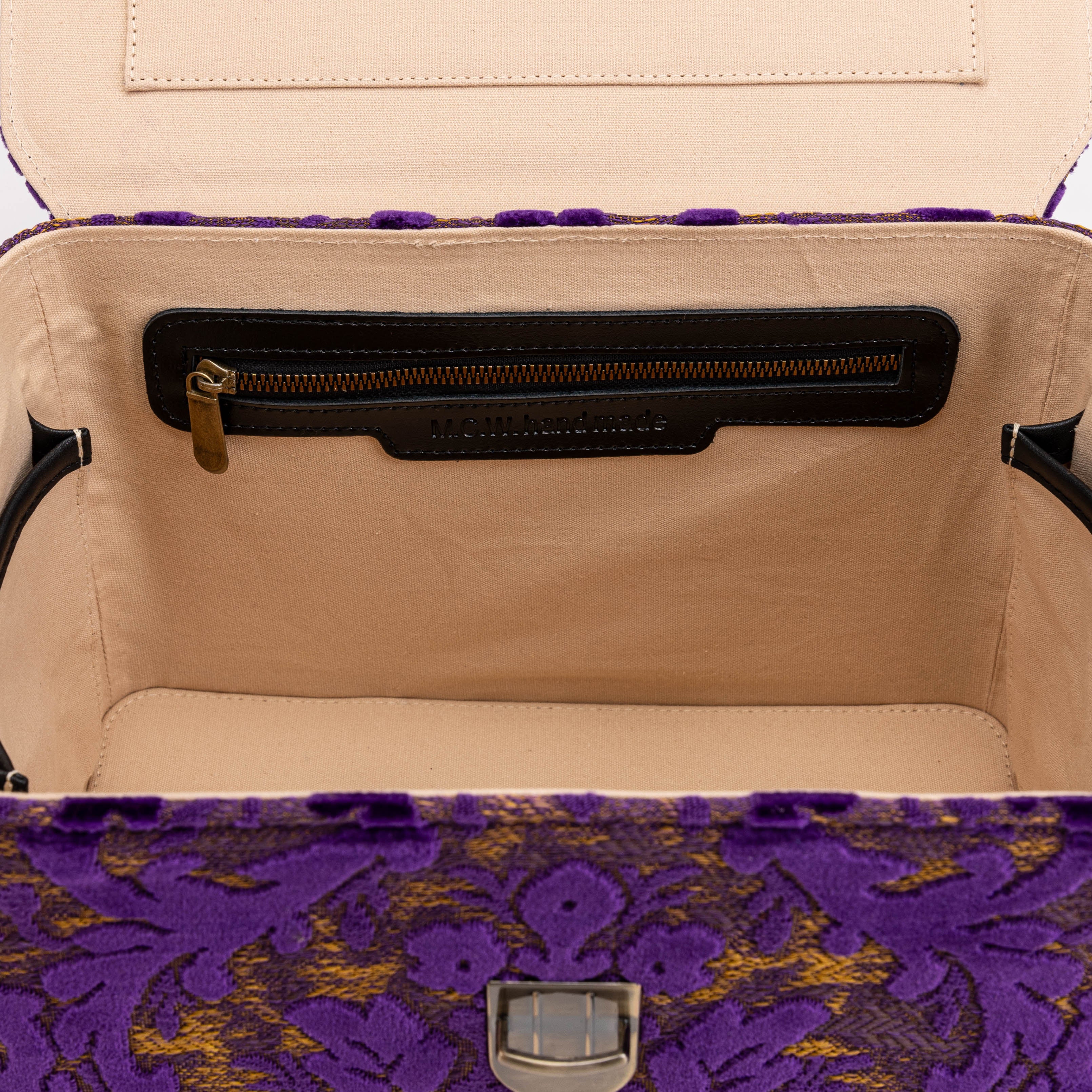 Burnout Velvet Purple Josephine Large Train Case open
