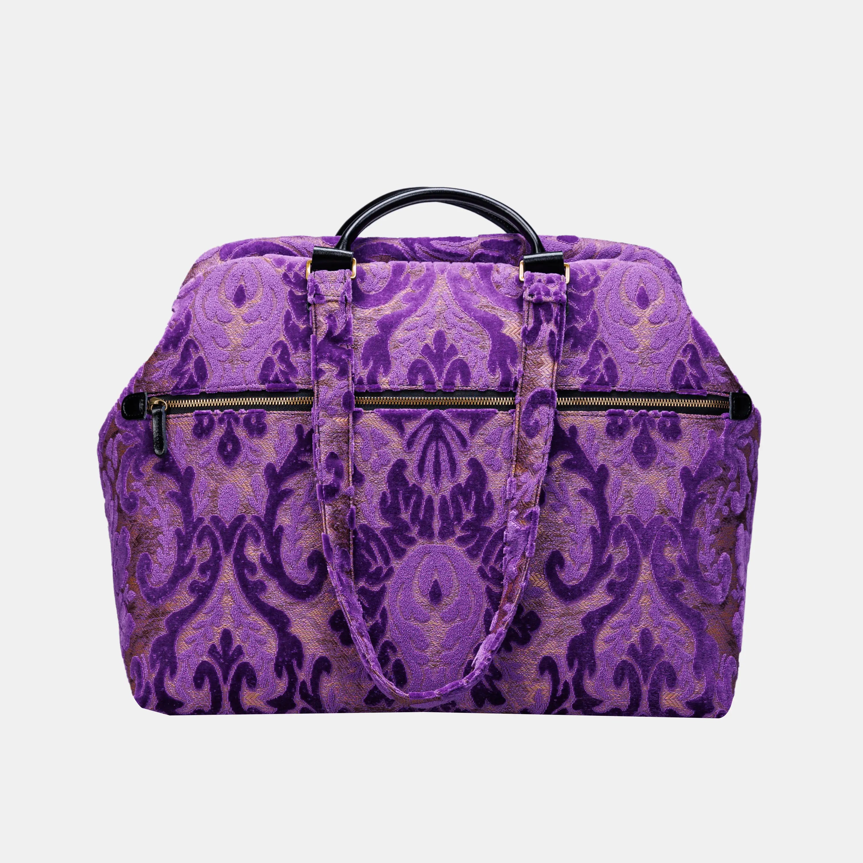 Burnout Velvet Purple Knitting Project Bag of America-back