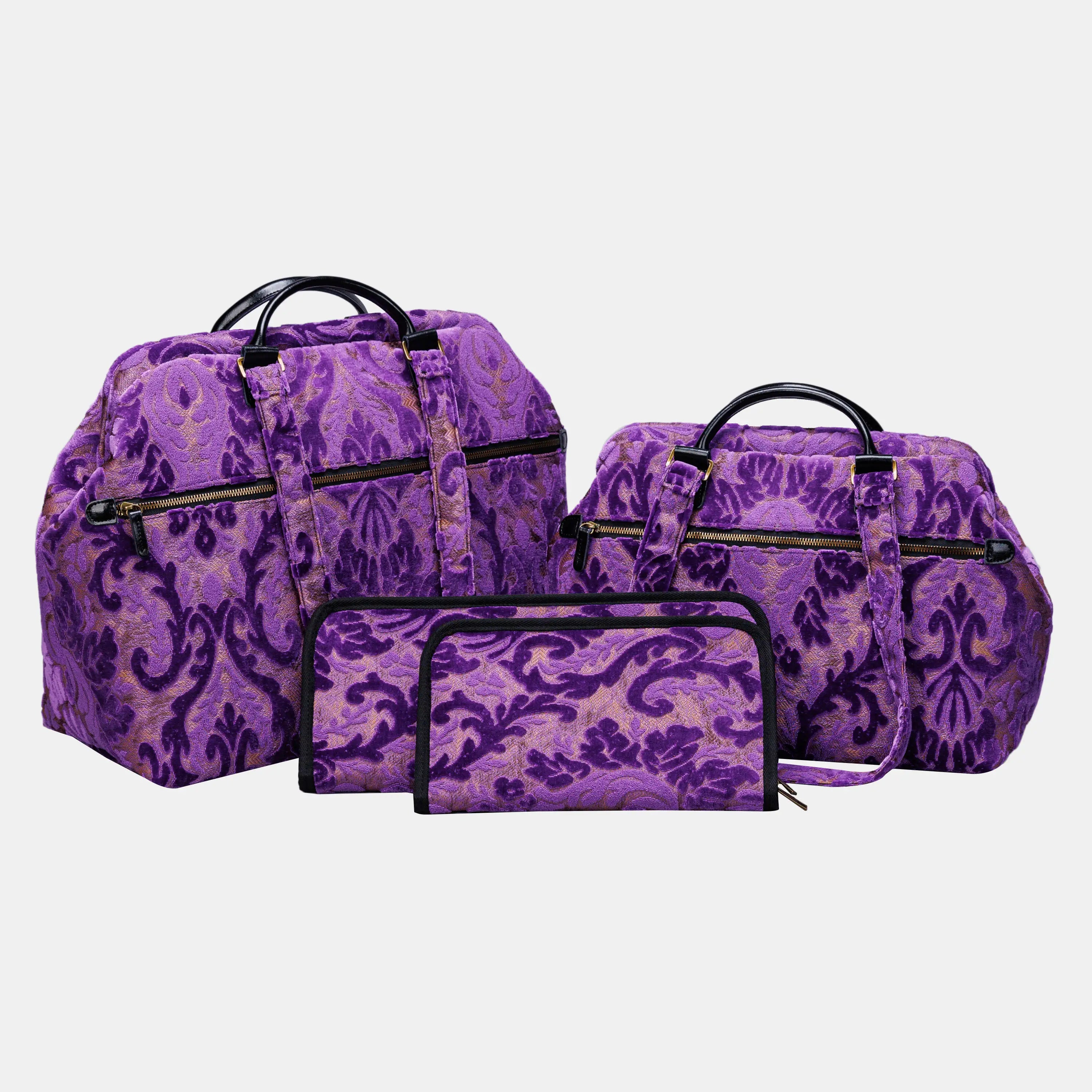 Burnout Velvet Purple Knitting Project Bag  of America back