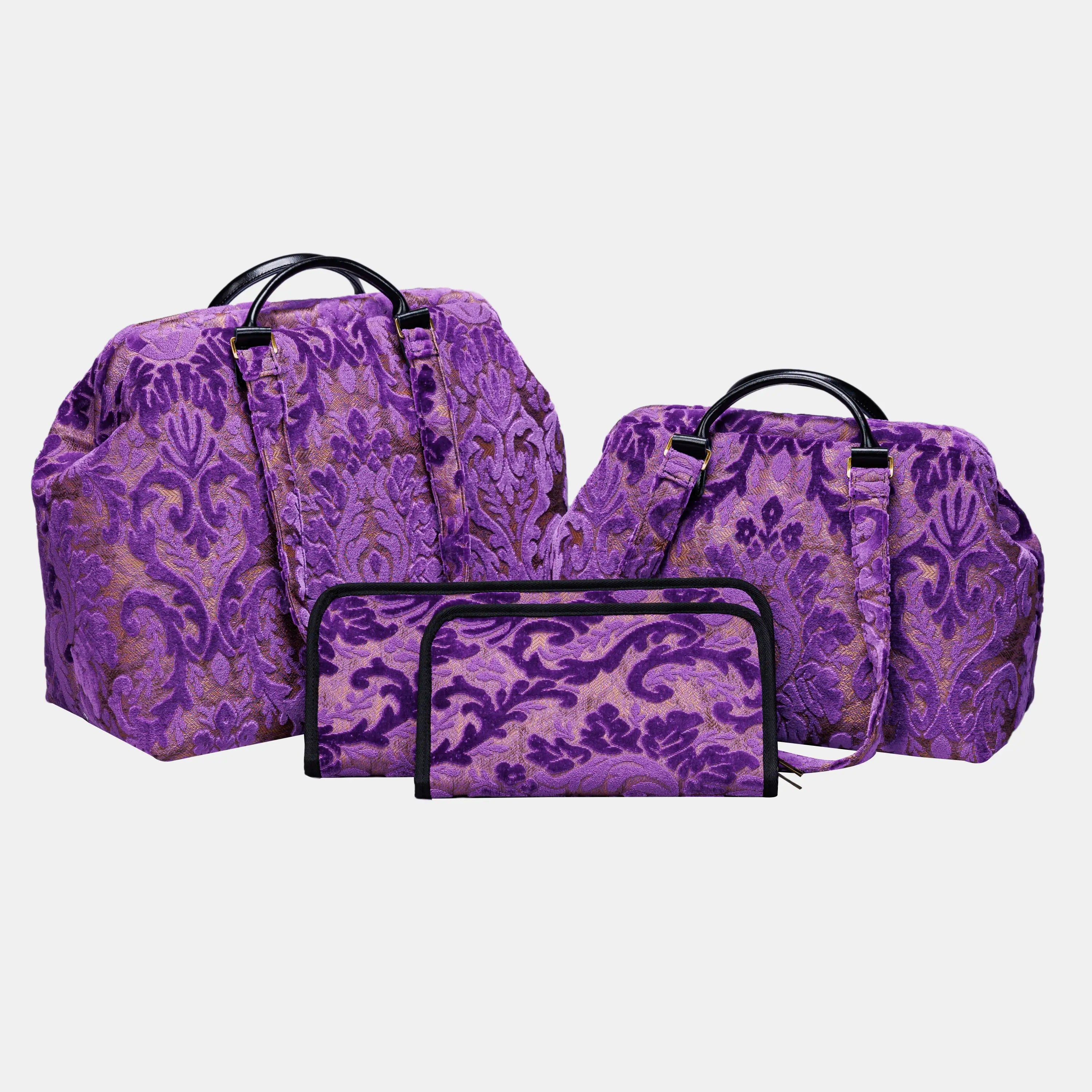 Burnout Velvet Purple Knitting Project Bag  of America-main