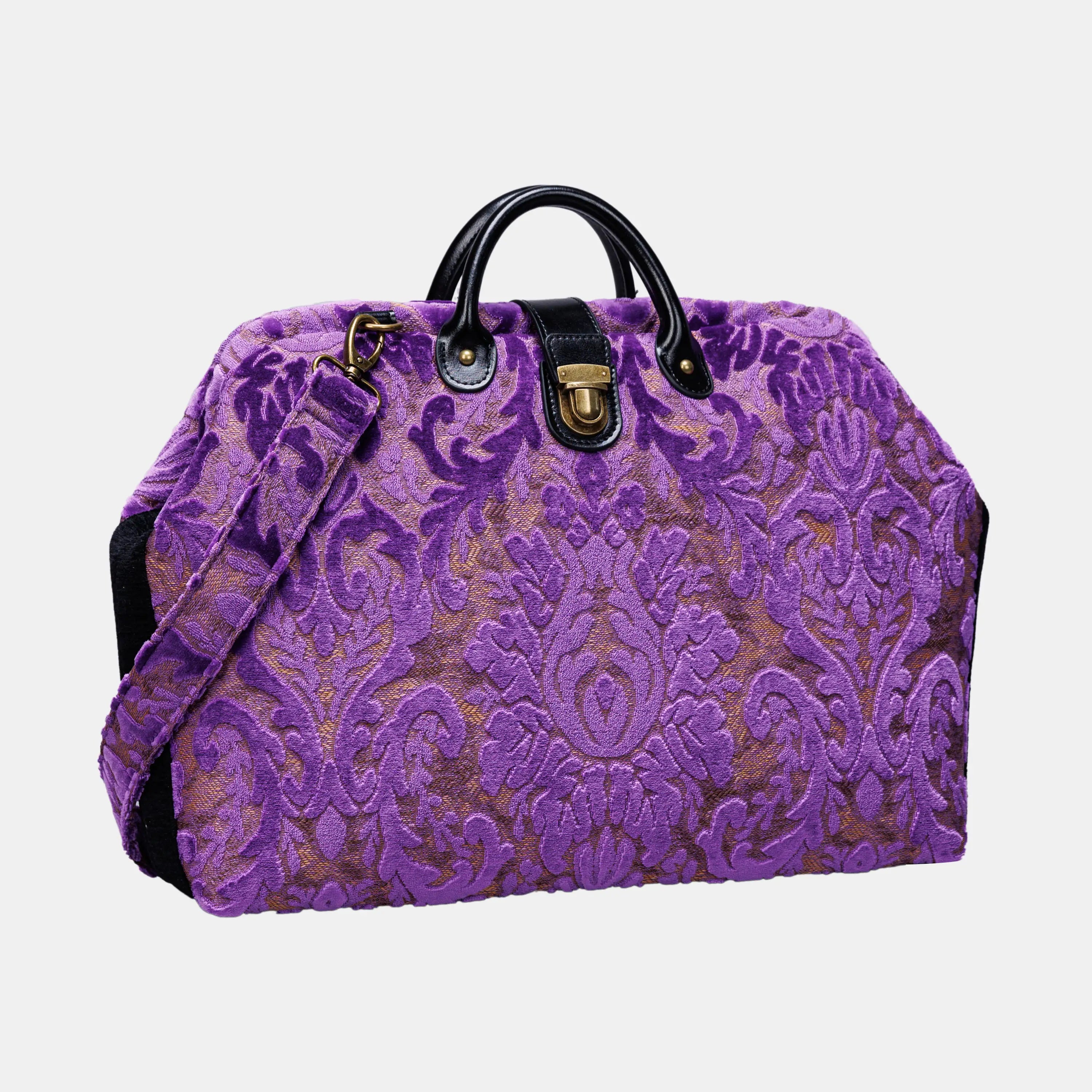 Burnout Velvet Purple carpet bag  of America Front side