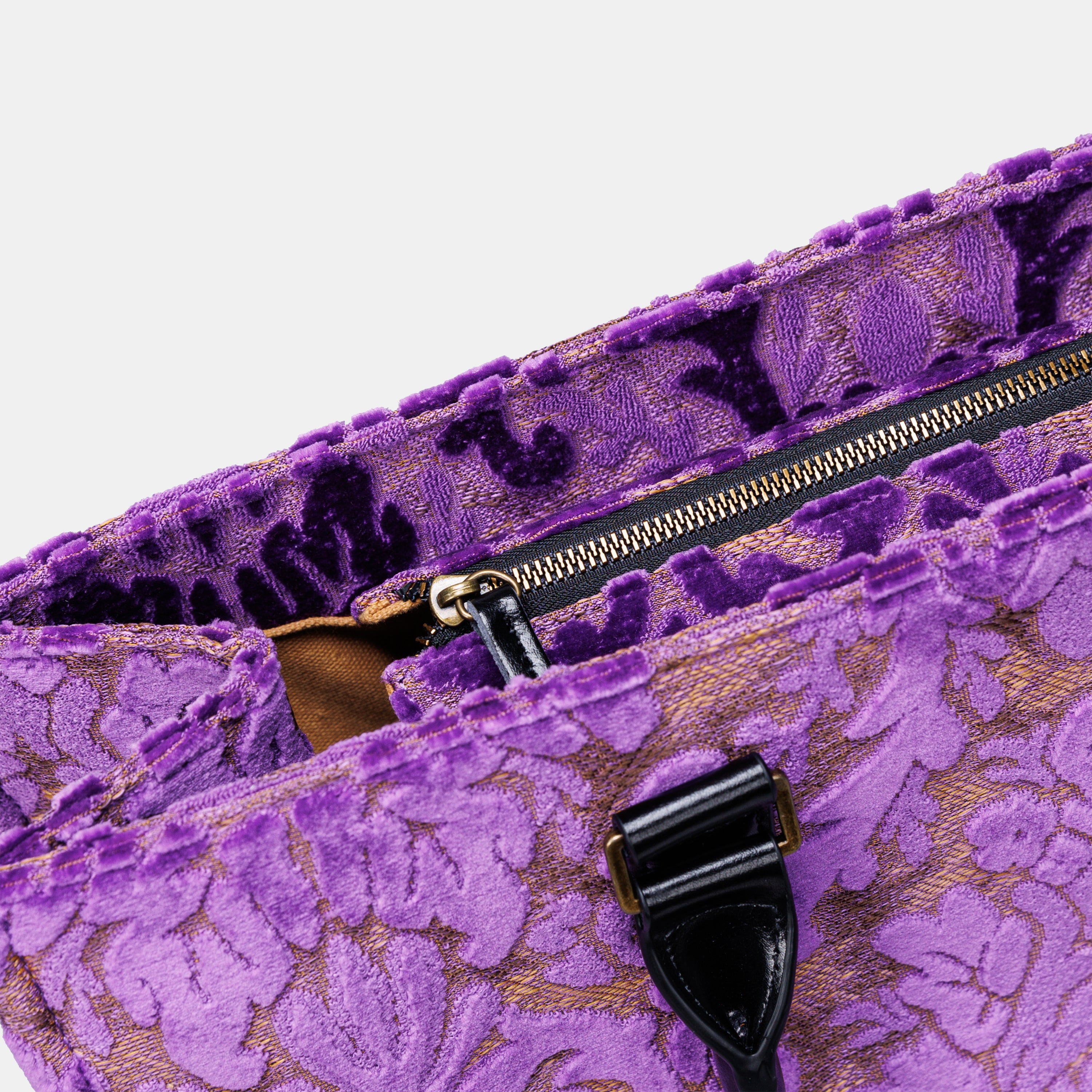 Burnout Velvet Purple Laptop Work Tote  of America zipper
