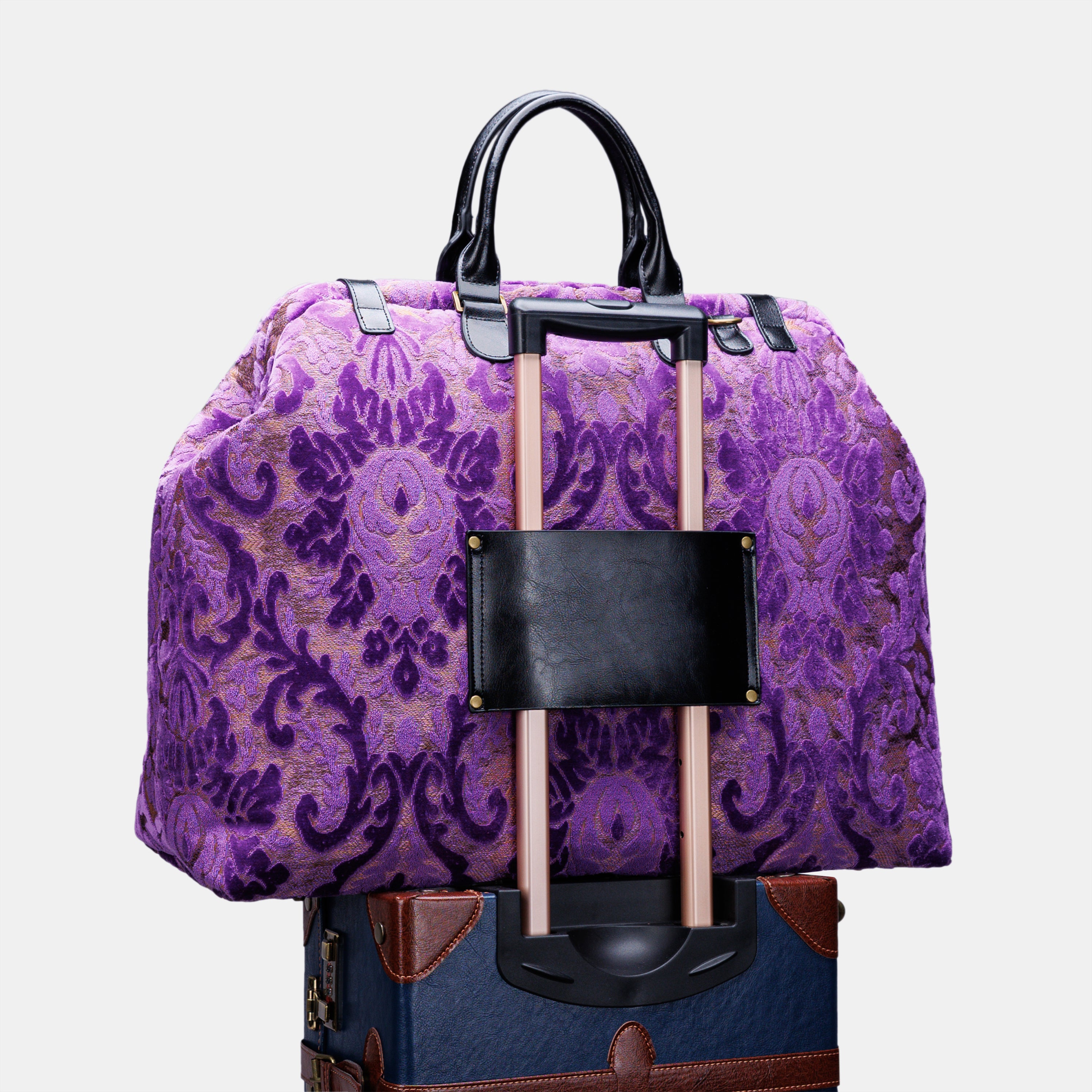 Burnout Velvet Purple Men's Carpetbag of America with luggage sleeve-2