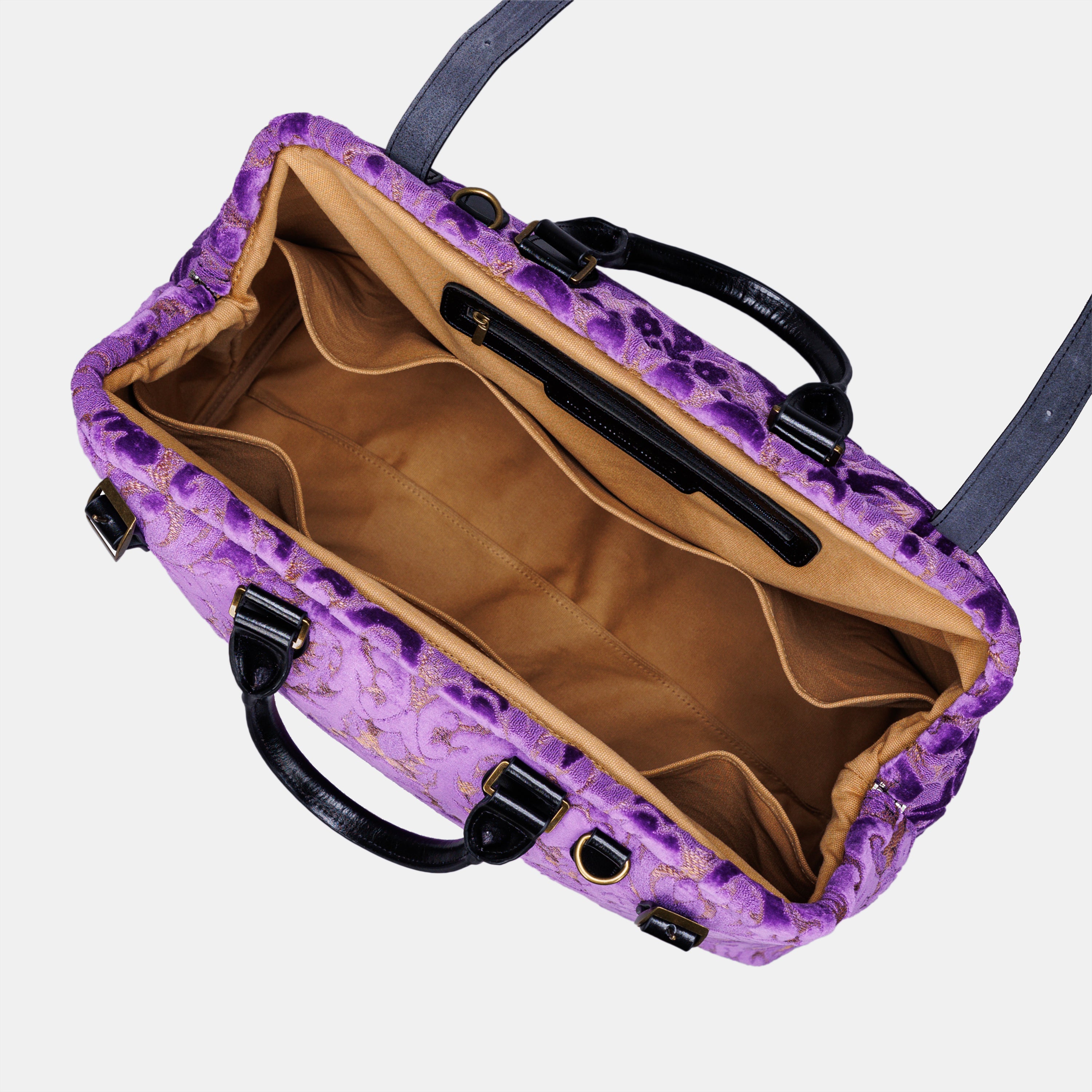Burnout Velvet Purple Men's Carpetbag of America inside-4