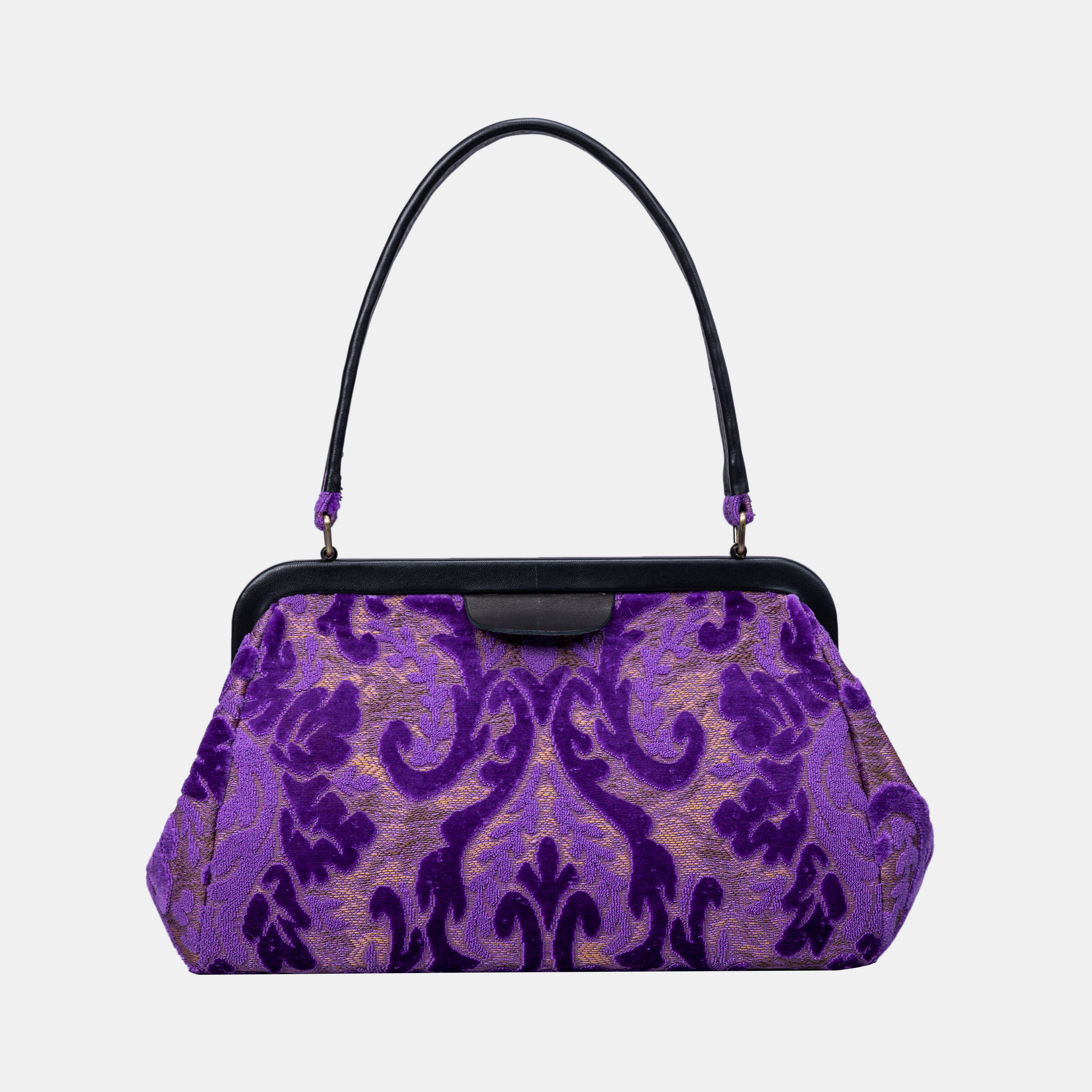 Burnout Velvet Purple Shoulder Bag back