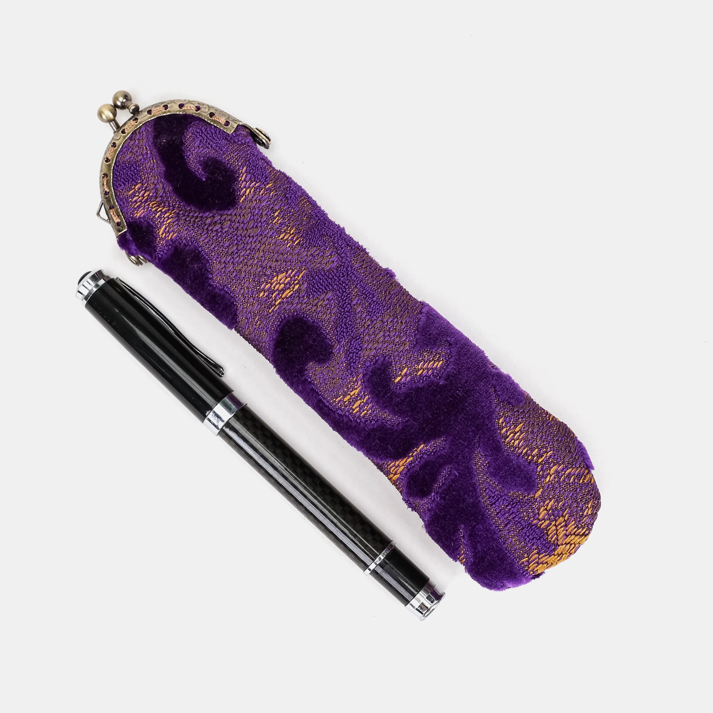 Burnout Velvet Purple Solo Pen Case Carpetbag of America main