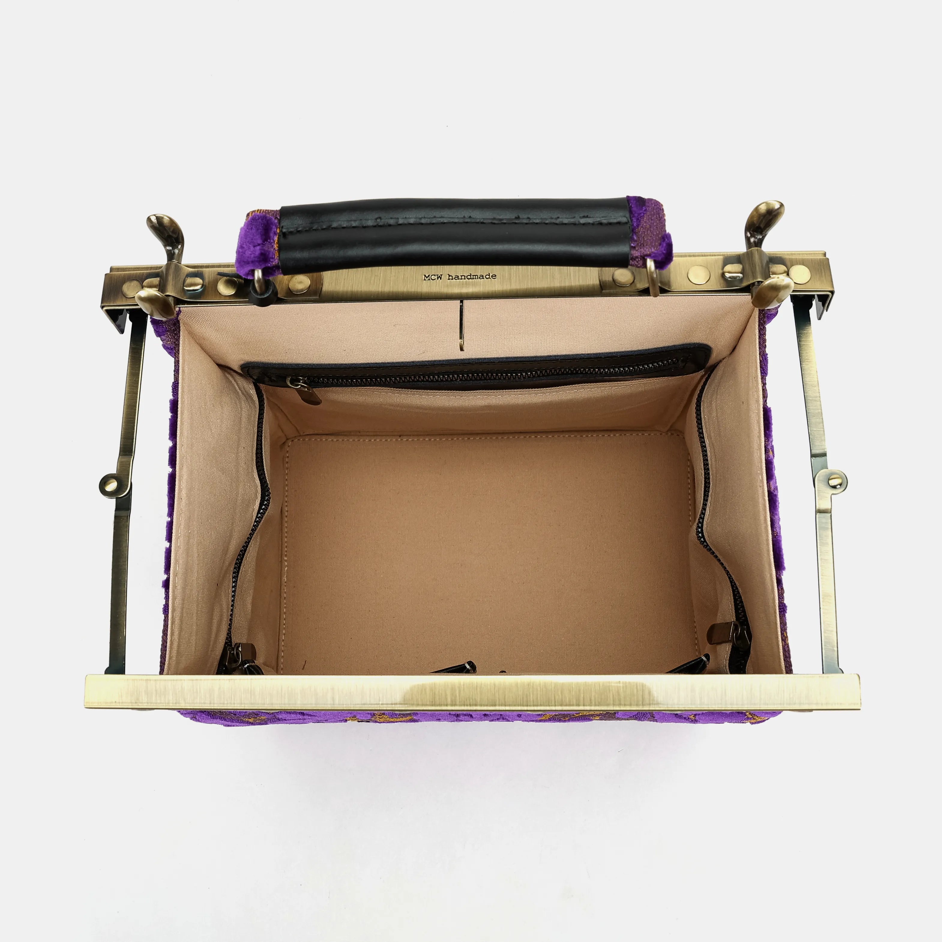 Burnout Velvet Purple Vivienne Carpet Purse Gladstone Bag America inside