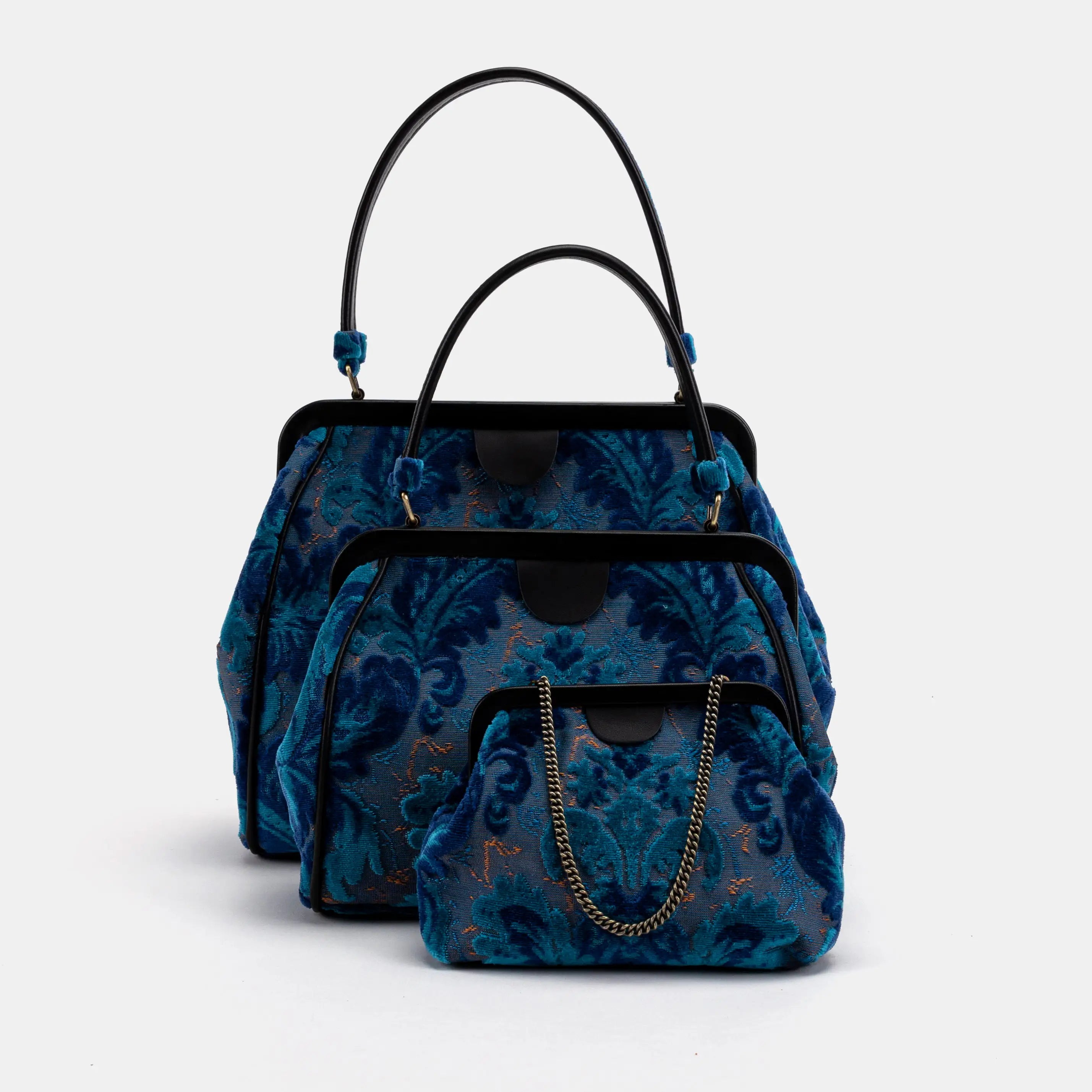 Burnout Velvet  Revival Aqua Alma Carpet Bag of America