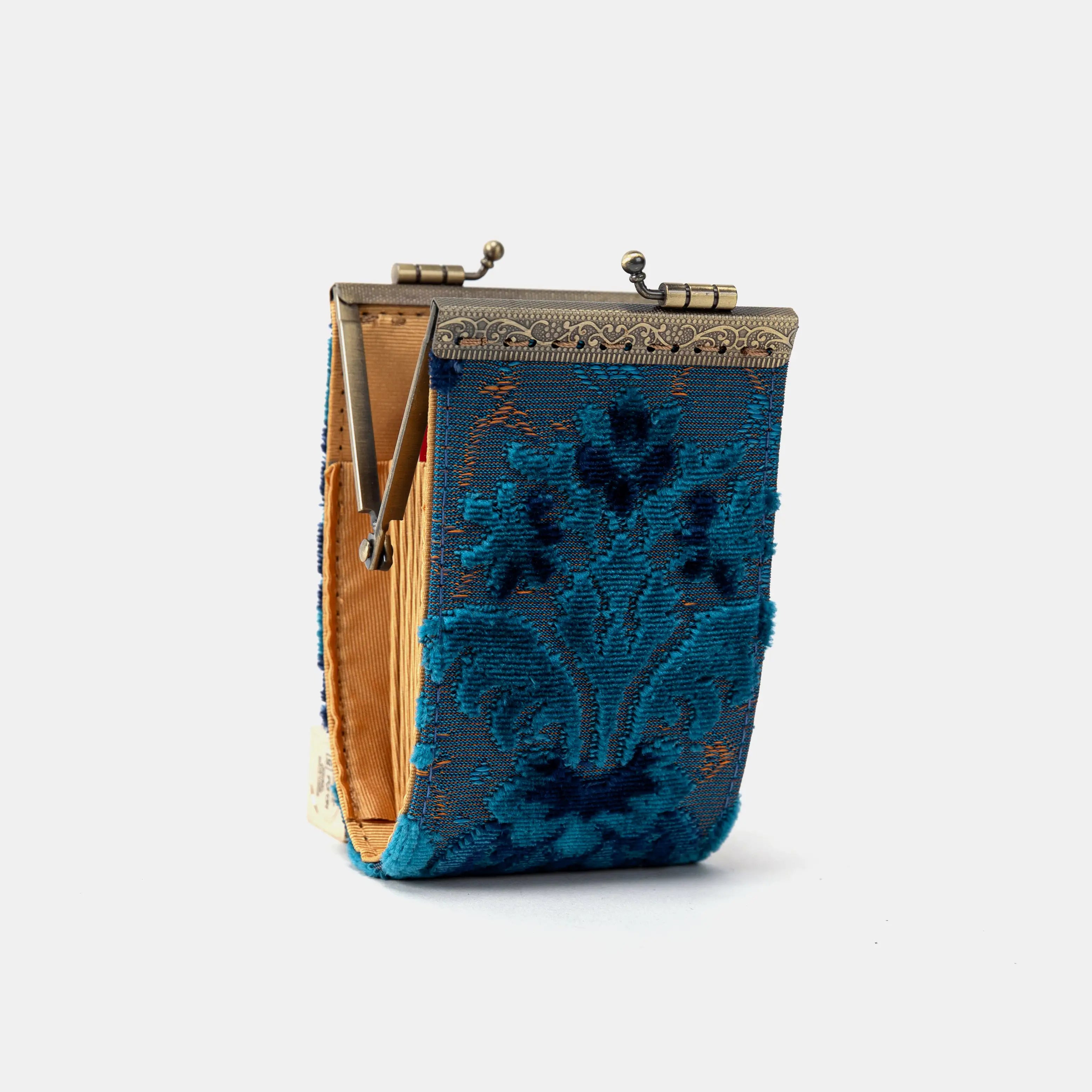 Burnout Velvet Revival Aqua Card Wallet of America Back