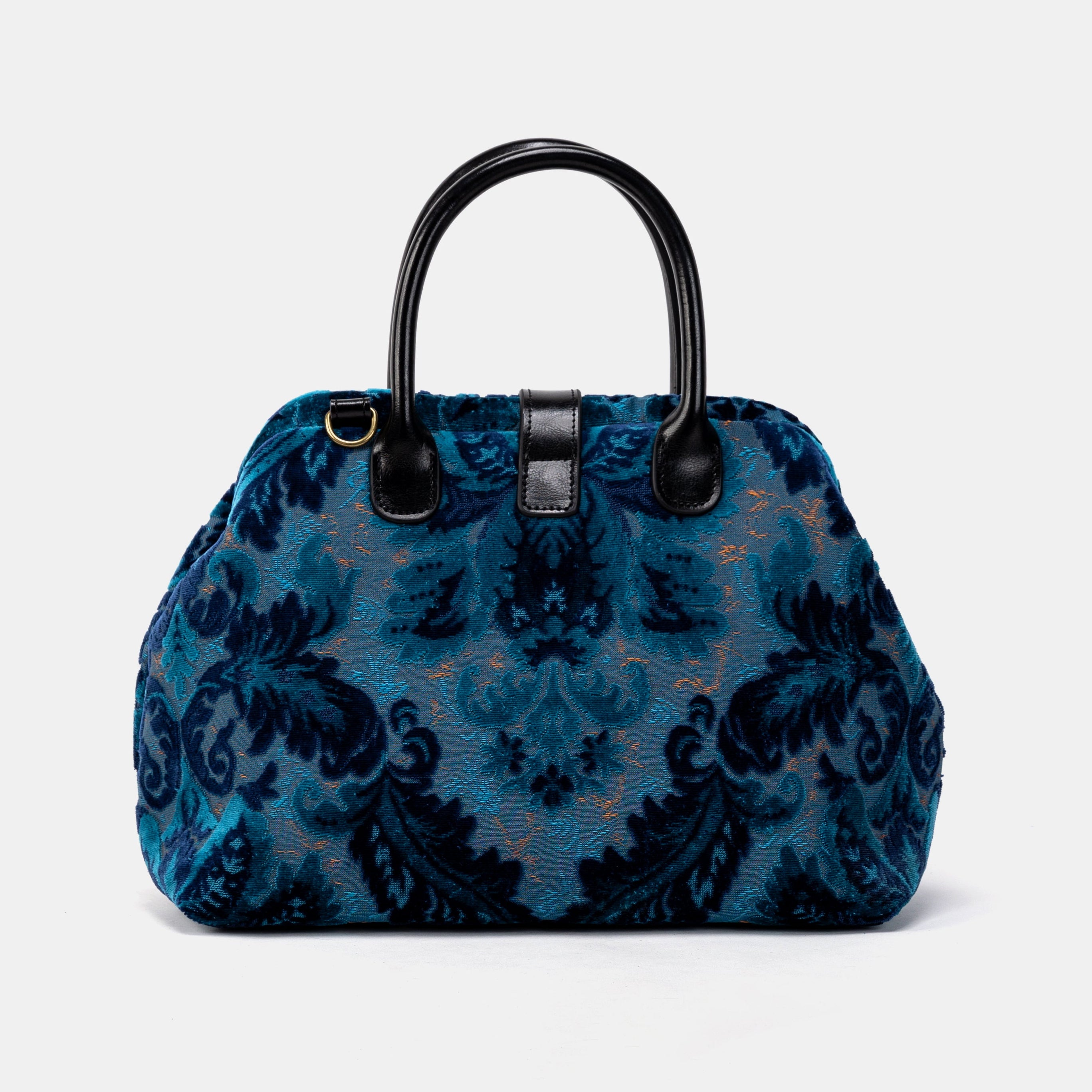 Burnout Velvet Revival Aqua Carpet Handbag Purse  of America back