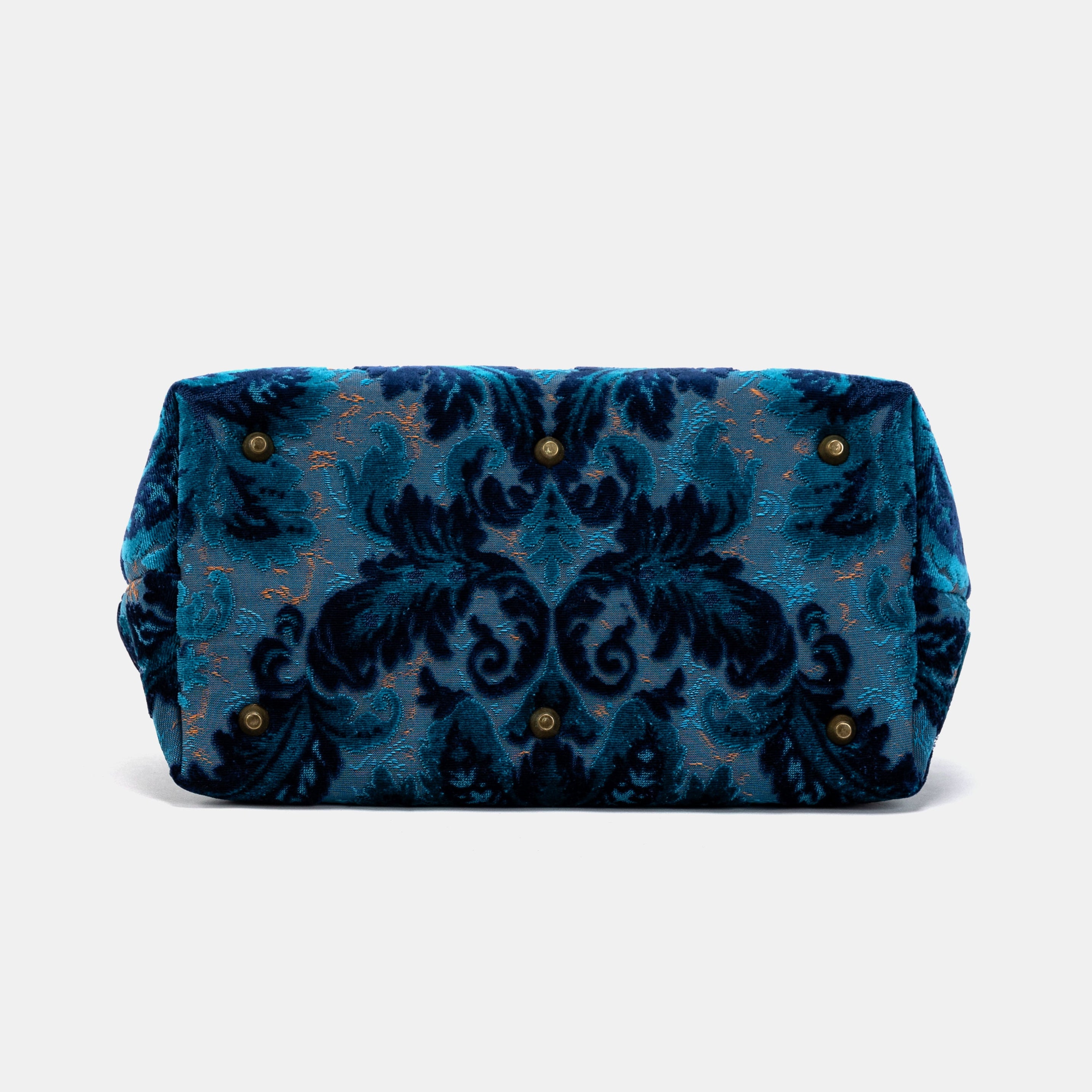 Burnout Velvet Revival Aqua Carpet Handbag Purse of America bottom