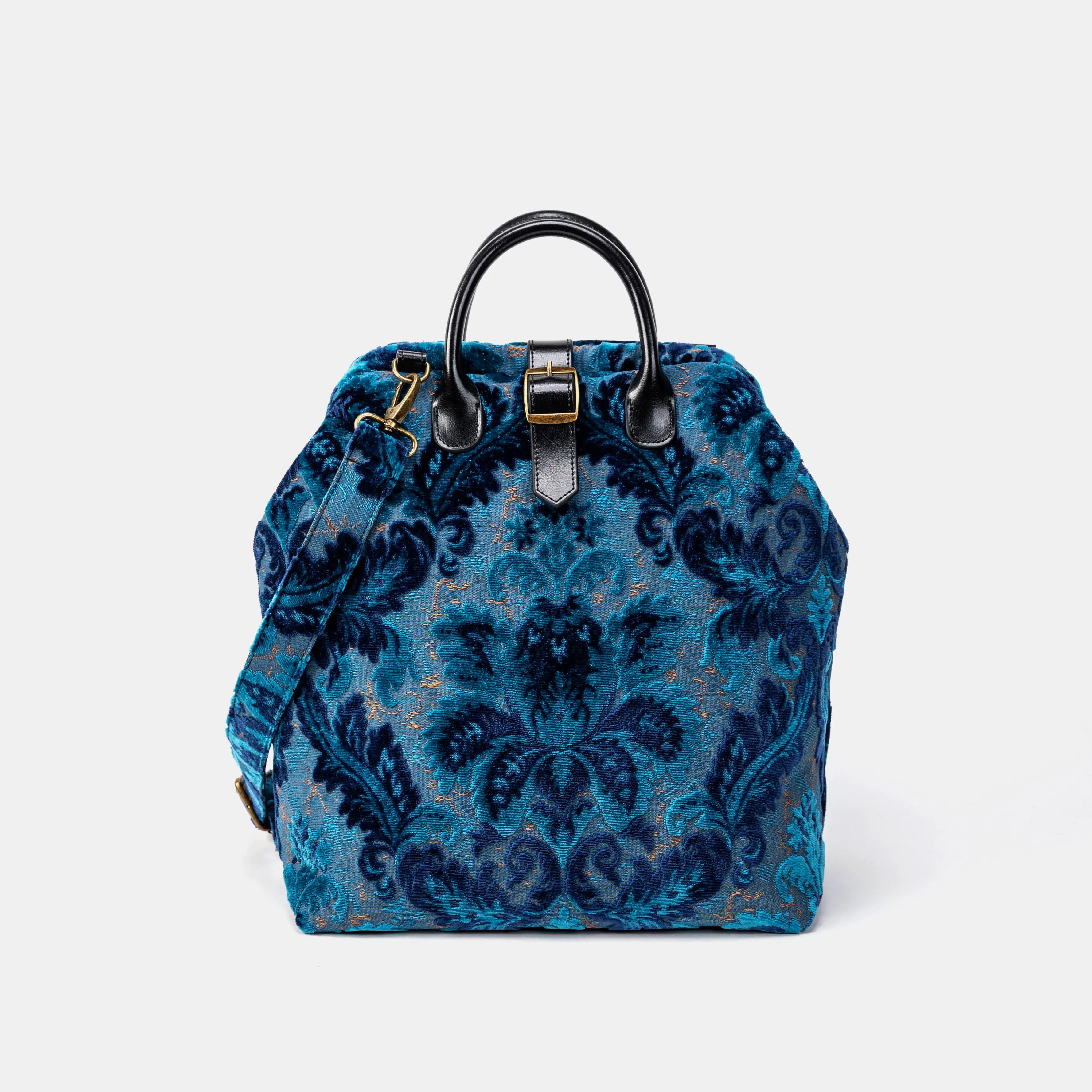 Burnout Velvet Revival Aqua Carpet Laptop Backpack of America with strap