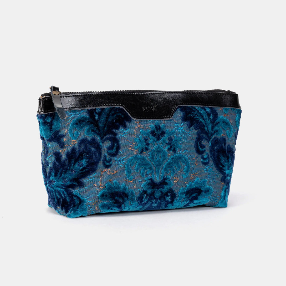 Burnout Velvet Revival Aqua Carpet Makeup Bag of America side
