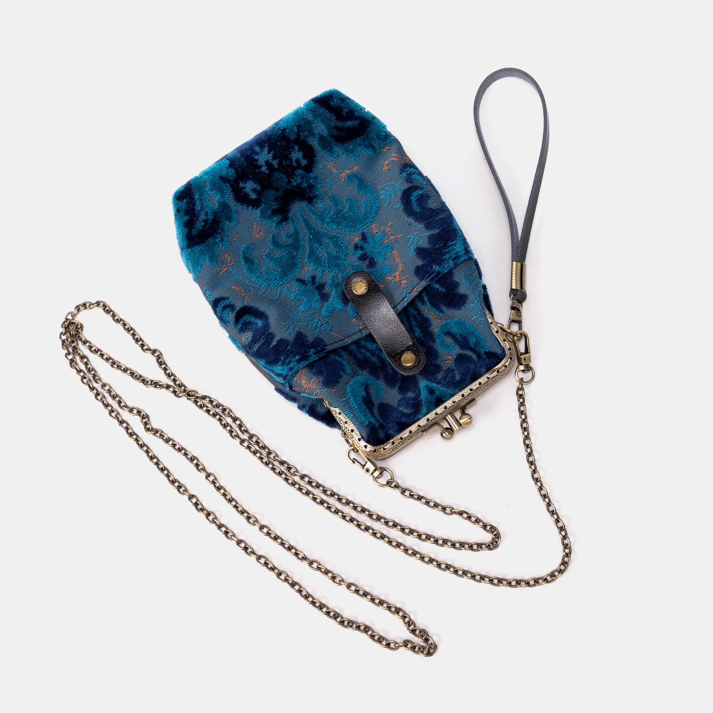 Burnout Velvet Revival Aqua Carpet Phone Case Carpetbag of America with chain