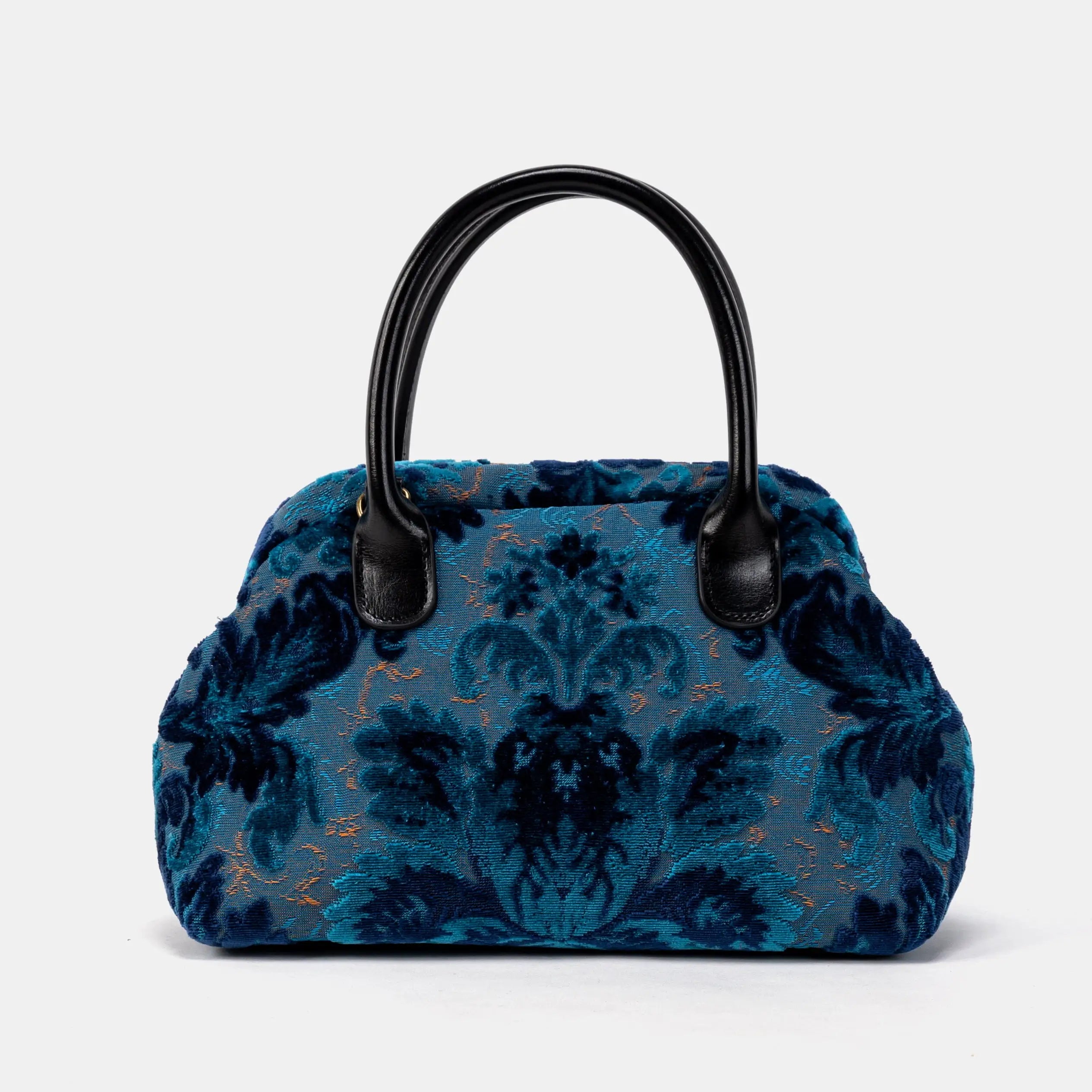 Burnout Velvet Revival Aqua Carpet Satchel Carpetbag of America main