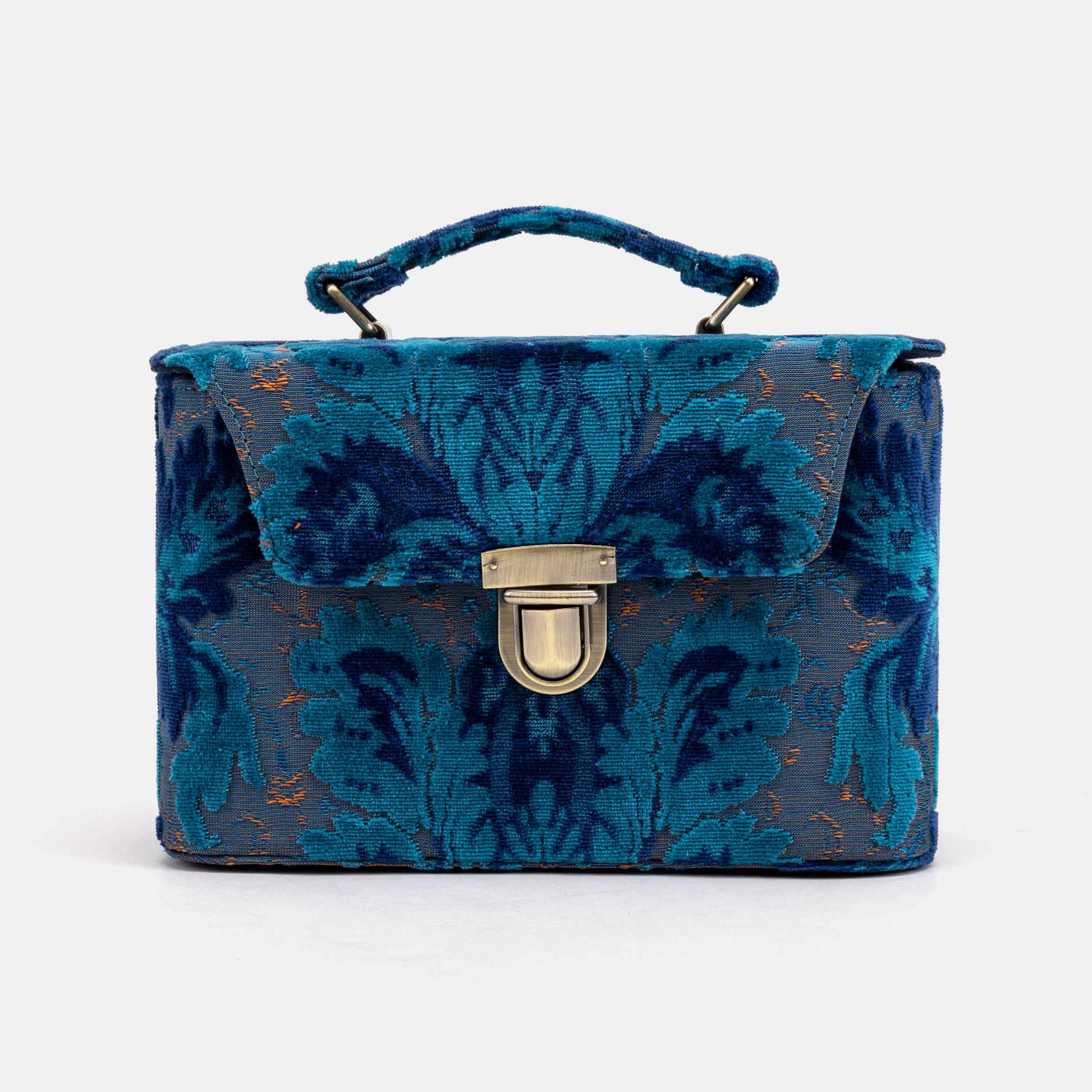 Burnout Velvet Revival Aqua Clara Medium Train Case Purse of America main