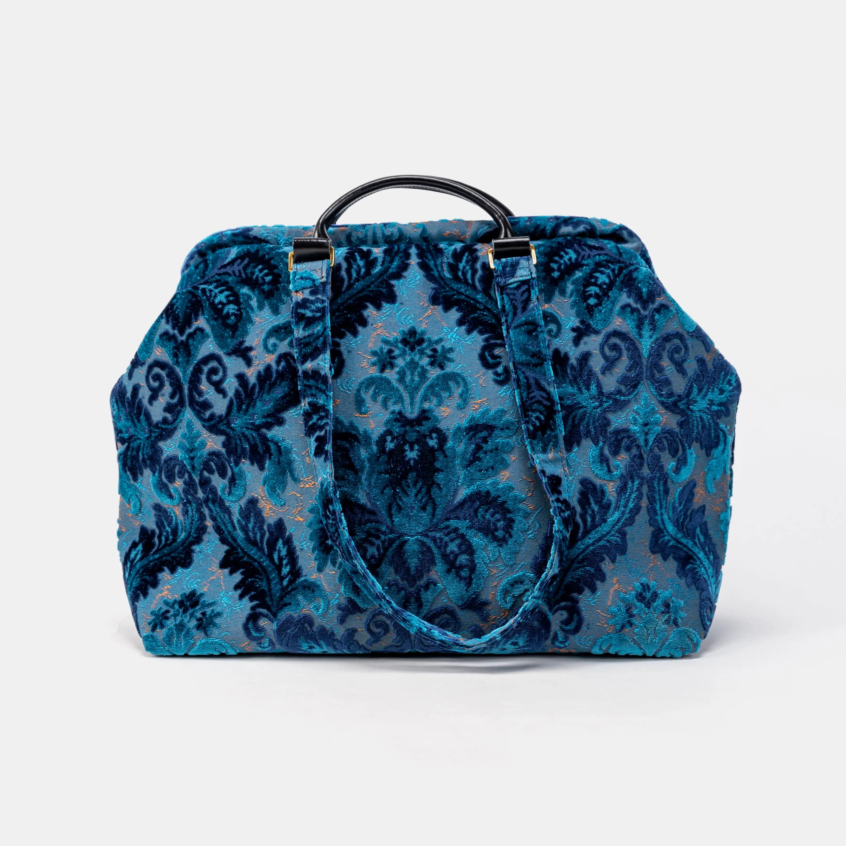 Burnout Velvet Revival Aqua Knitting Project Bag of America front