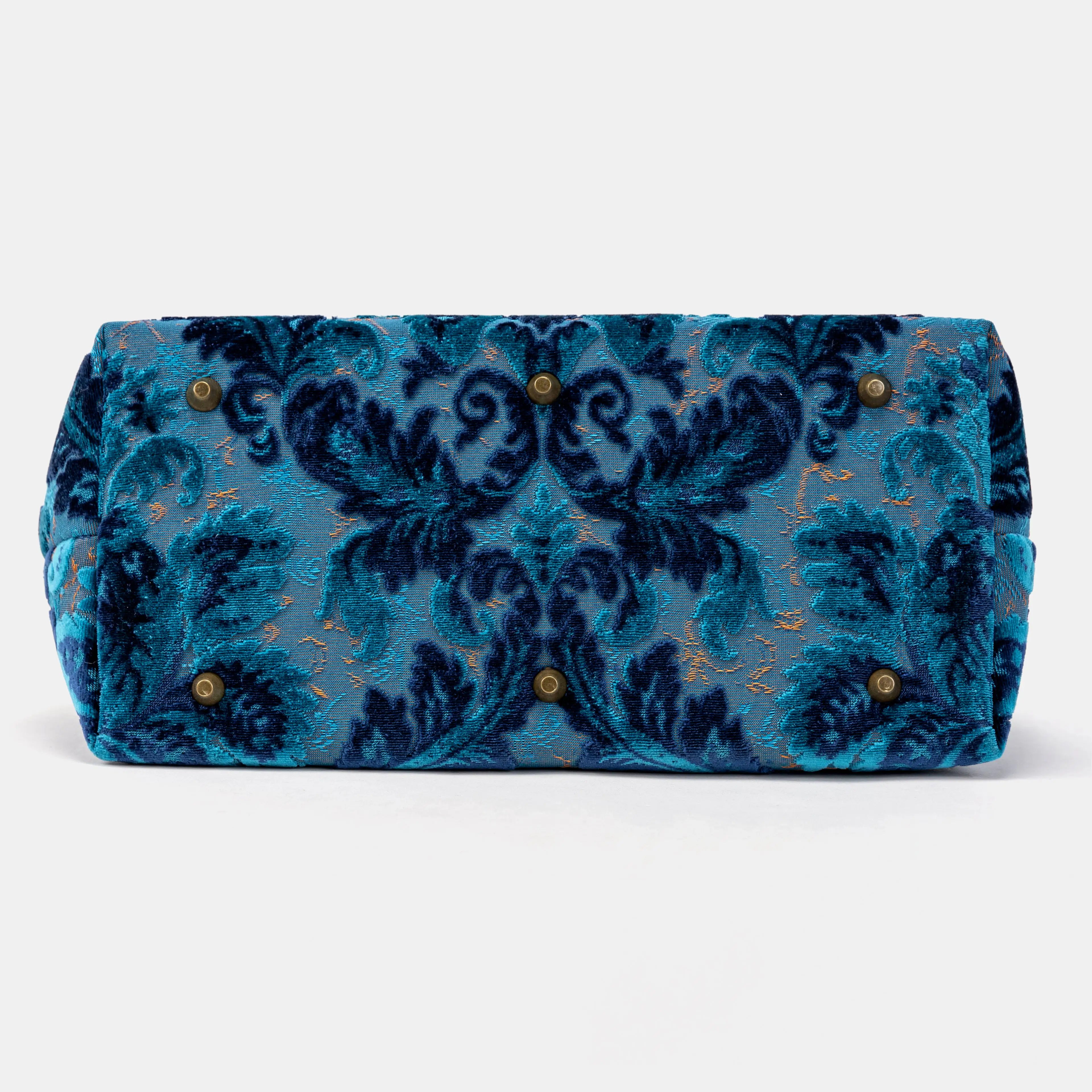 Burnout Velvet Revival Aqua Knitting Project Bag of America bottom
